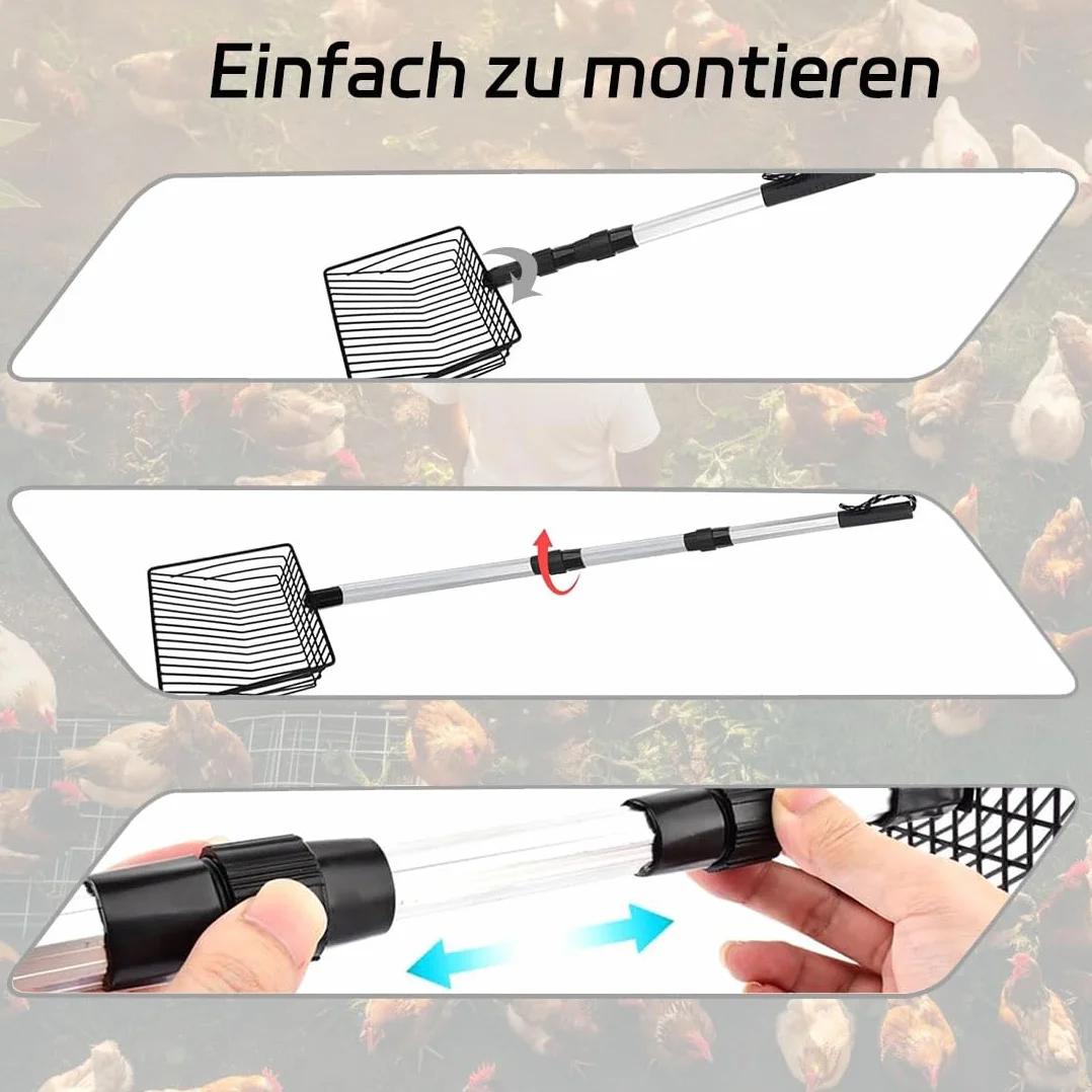 Voarge Akcesoria do kurnika, regulowana szufla 3 w 1