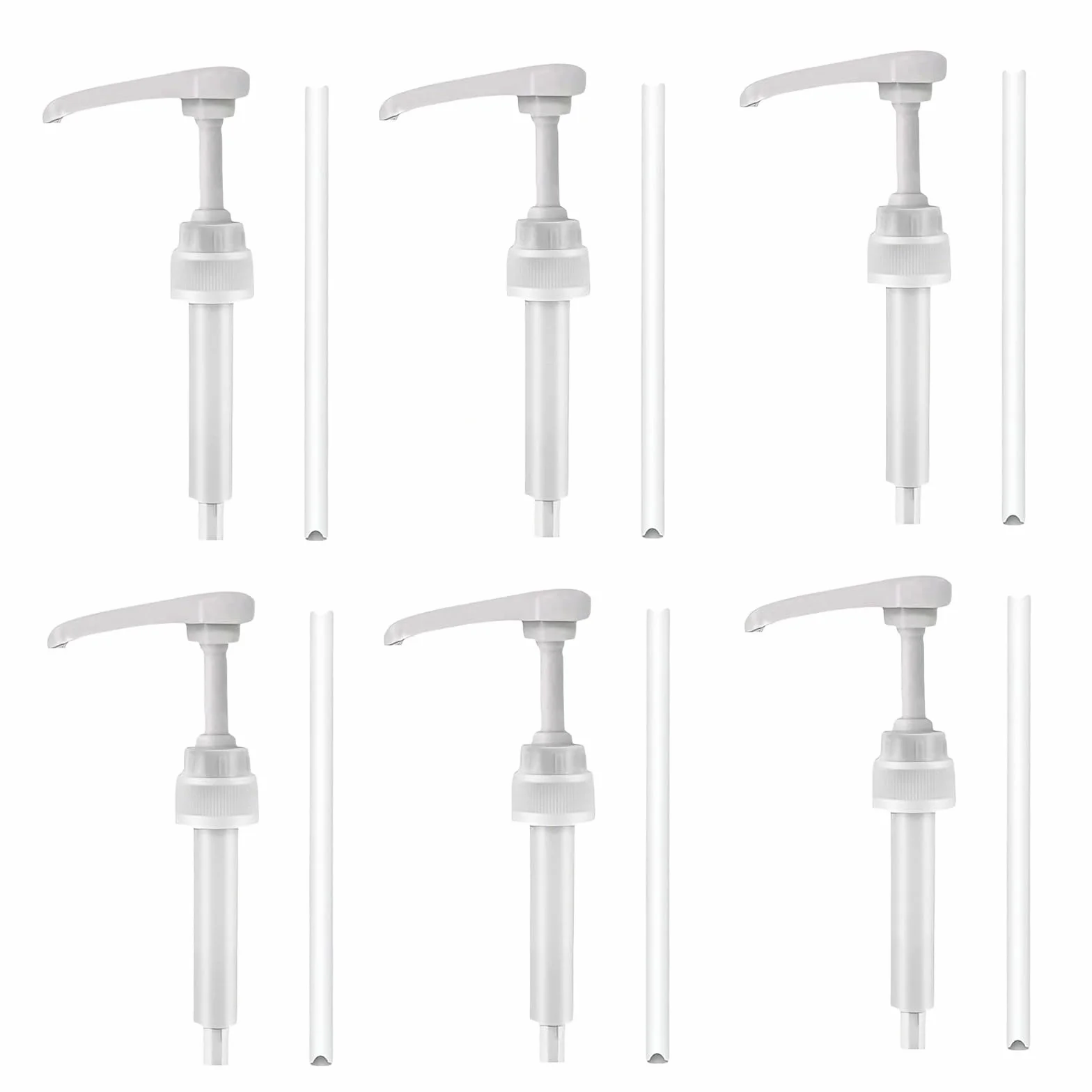 Zestaw 6 pompek dozujących do syropu Monin, bez cukru, 5 ml, precyzyjny dozownik, wielokrotnego użytku, kompatybilna z butelkami o pojemności 250 ml, zestaw do syropu Monin, do kawiarni, restauracji