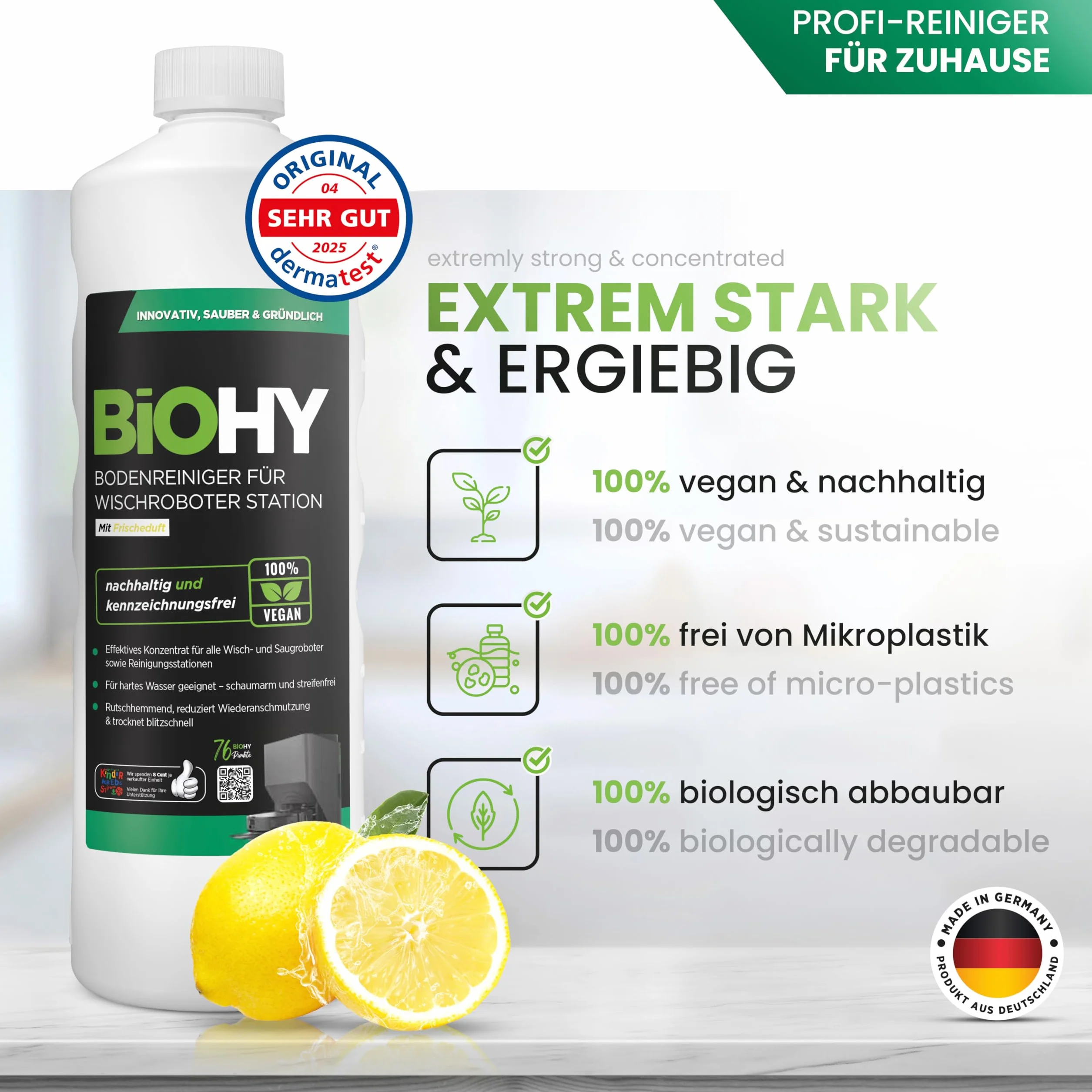 BiOHY Płyn do mycia podłóg do robota sprzątającego 3 x 1 litr koncentrat