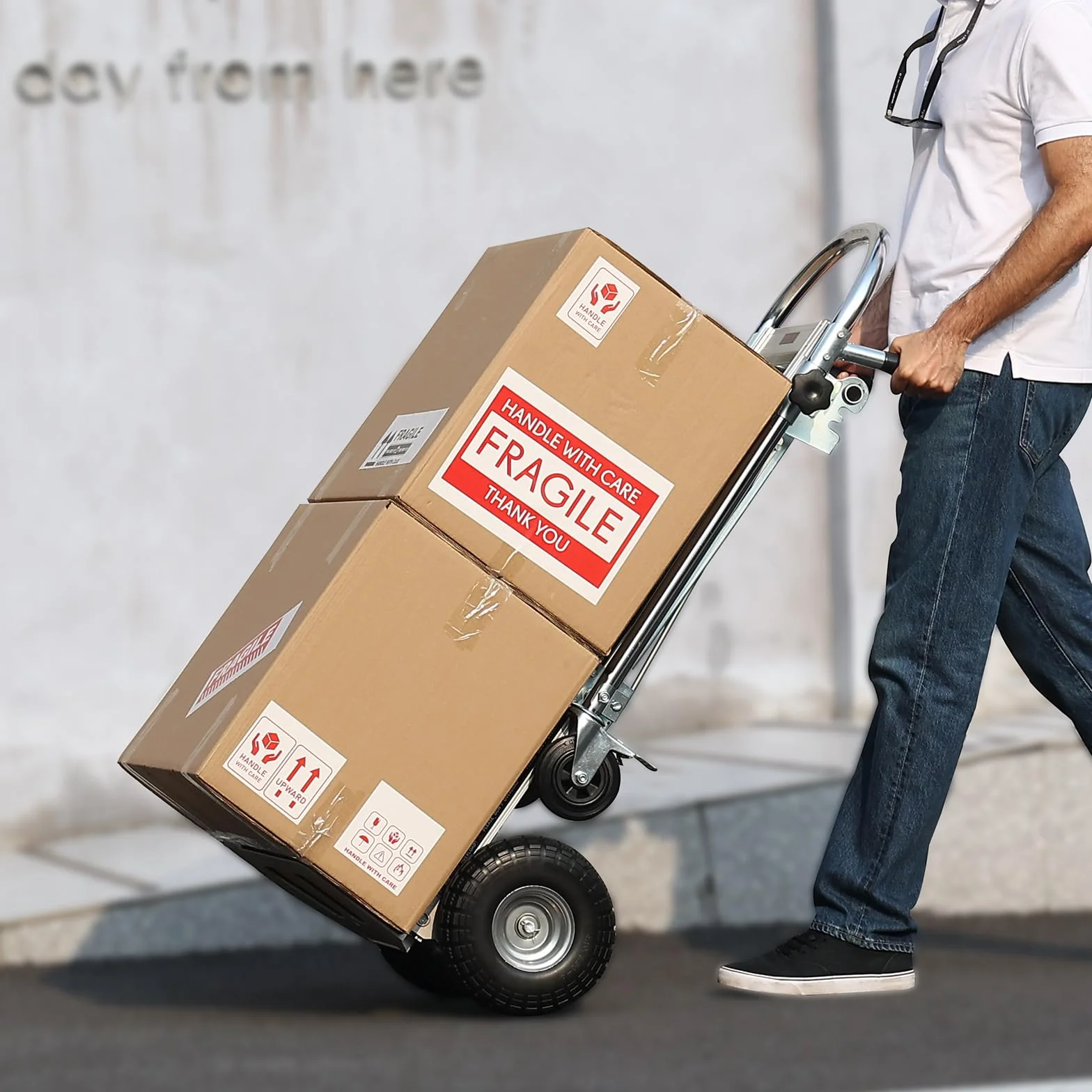 VEVOR Aluminiowy składany wózek transportowy 4 w 1 454 kg koła guma PU