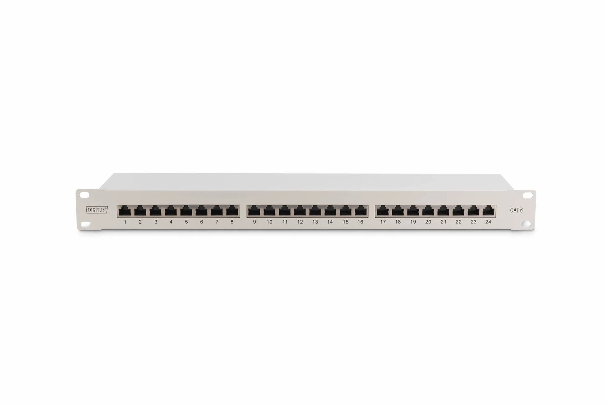 DIGITUS Patchpanel 19 cali Cat-6 24 porty RJ45 ekranowany LSA 1HE szary