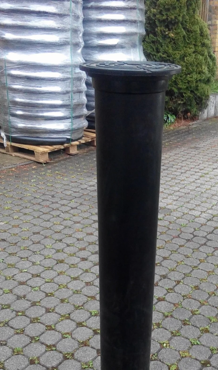 Varile Adapter pokrywy włazu DN160-DN200, czarna nasadka rury, obciążenie 3 tony