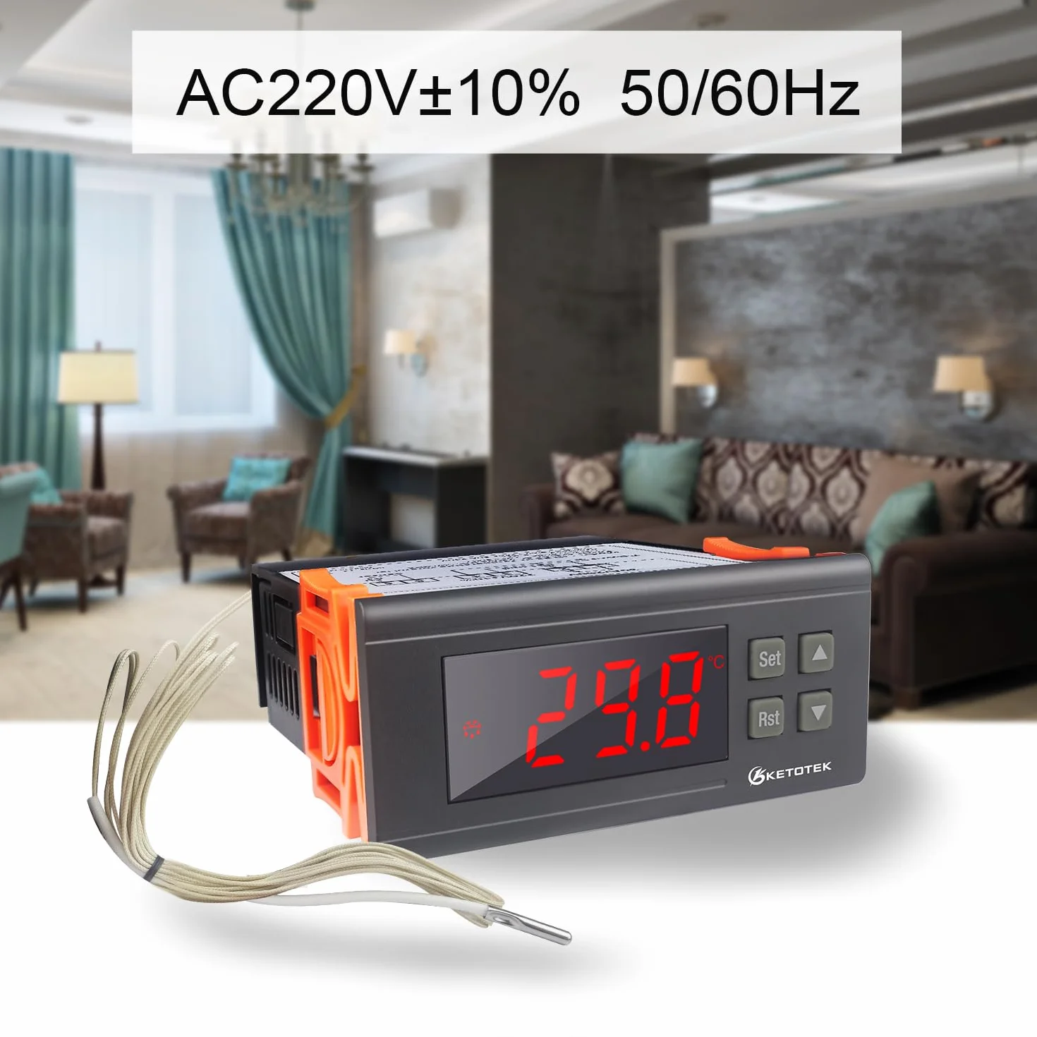 KETOTEK Regulator temperatury -30°C~300°C 30A KT8230 220V LED Cyfrowy Termostat