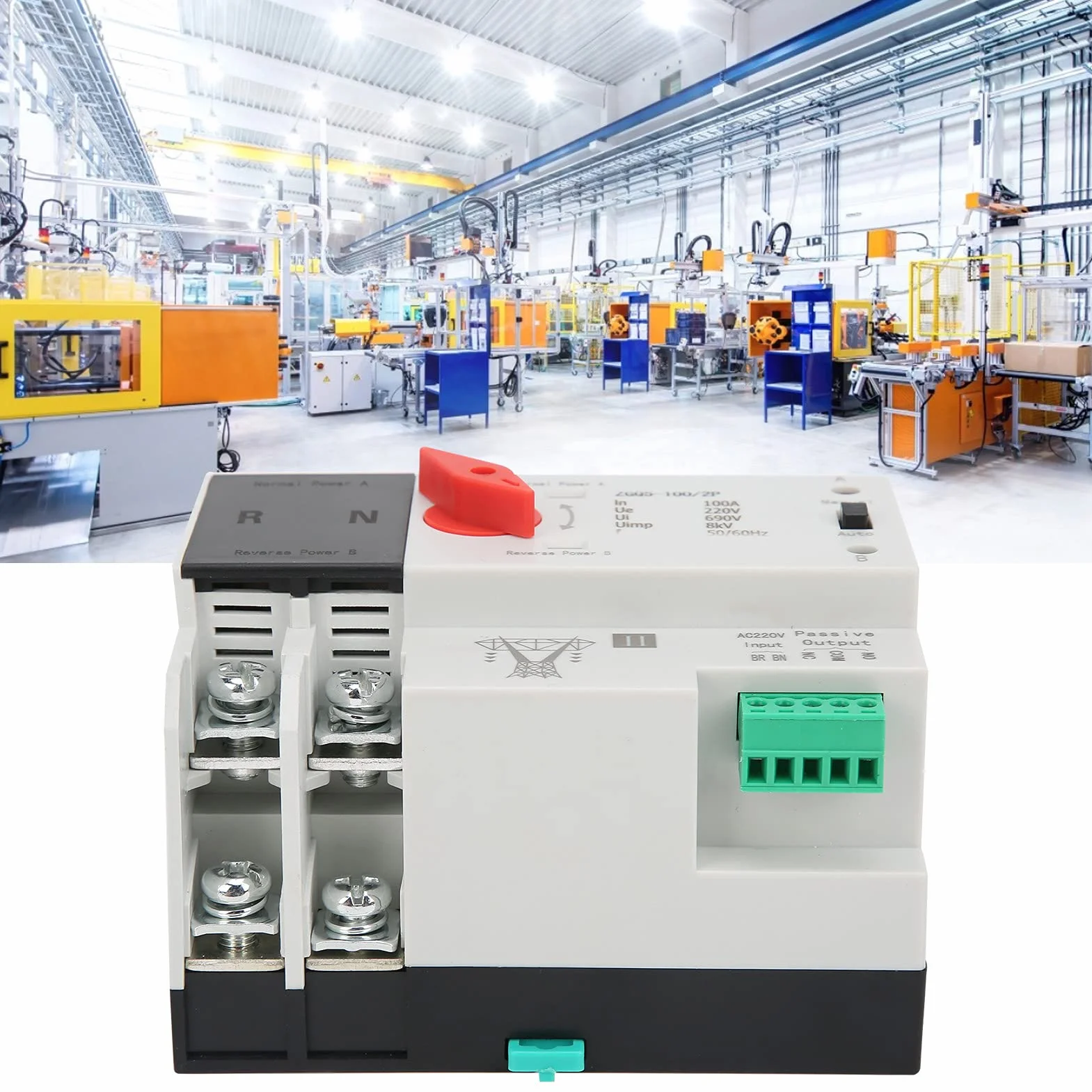 ZGQ5 100/2P 220 V automatyczny wyłącznik transferowy z podwójnym zasilaniem