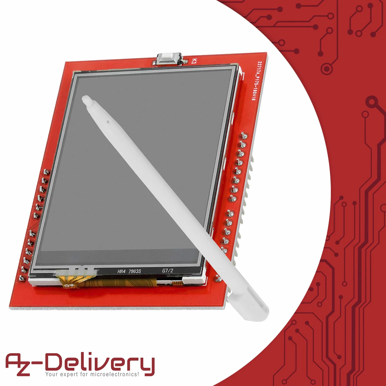 AZDelivery 3 x 2,4-calowy moduł wyświetlacza dotykowego TFT LCD SPI TFT 240x320 ILI9341 XPT2046 5V kompatybilny z Arduino w tym E-Book!