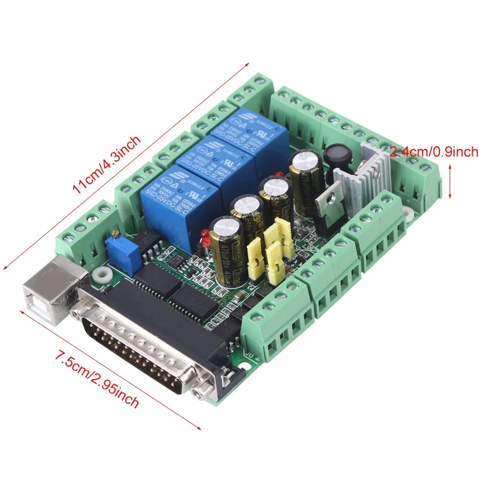 CNC Breakout Board, 4-osiowy 6-osiowy adapter CNC Control Motion Control Breakout Board, do maszyny do grawerowania CNC, tokarki CNC, cięcia plazmowego CNC, 15-32 V DC