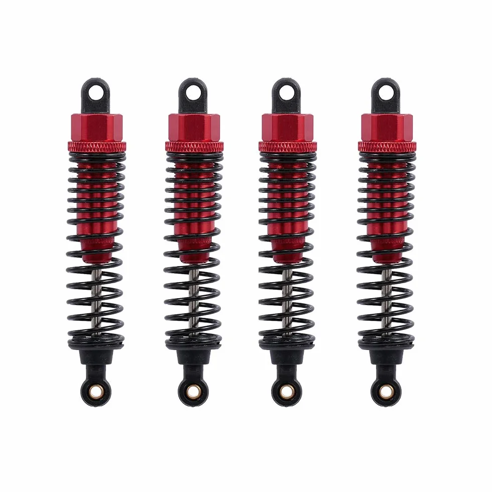 Amortyzatory metalowe z regulacją 60 mm 85 mm 100 mm do RC Crawler Axial SCX10 TRX4 D90 1/10 (czerwień)