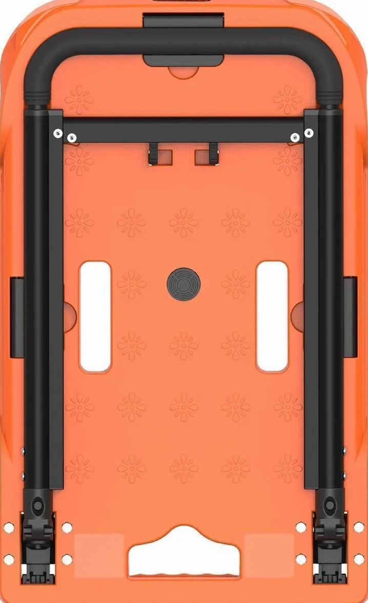 Black + Decker składany wózek transportowy – maks. 90 kg – uchwyt z regulacją wysokości – 61,4 x 37 x 3 x 89,4 cm – pomarańczowy