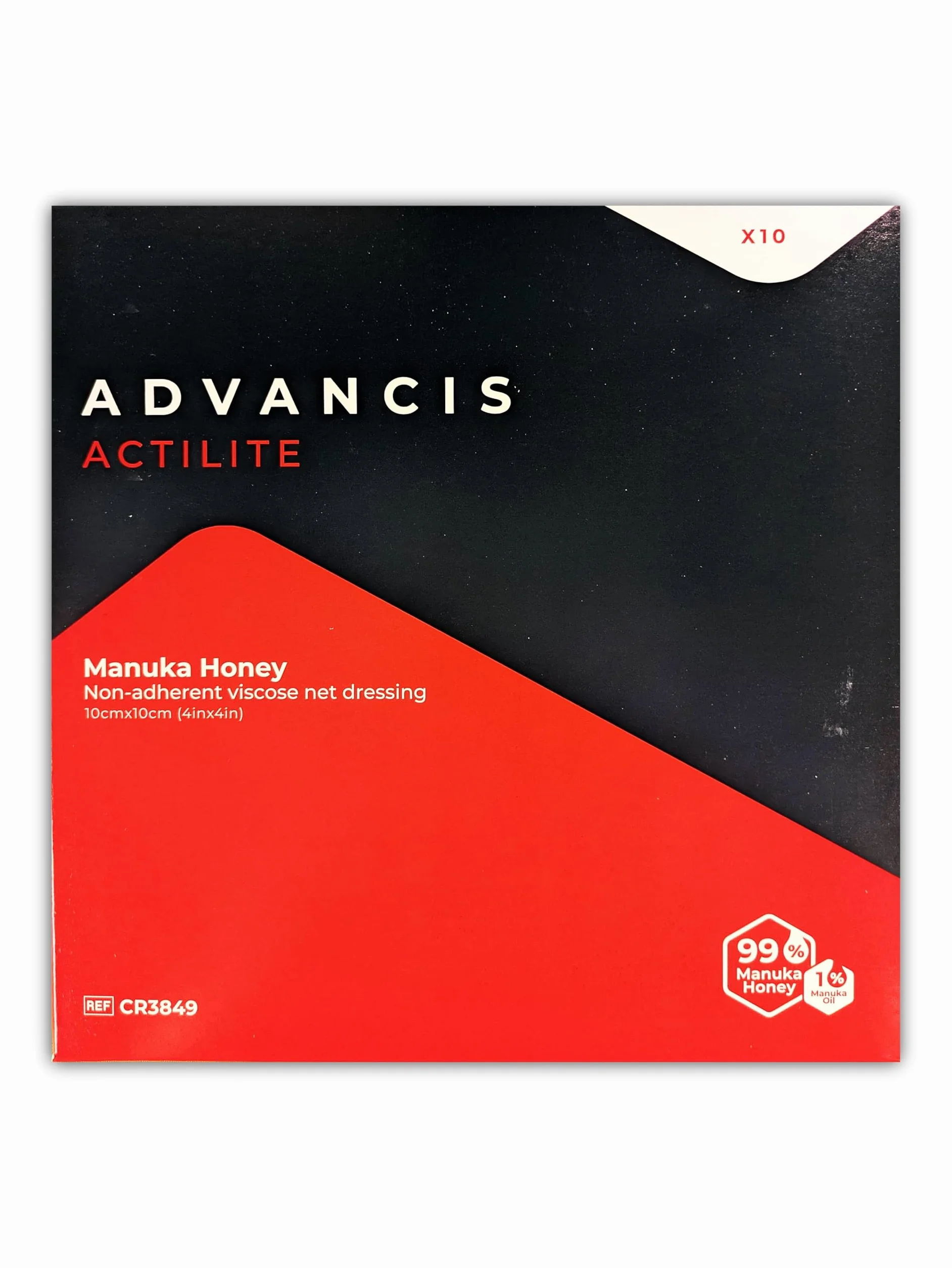 Actilite 10 x 10 cm Non-Adherent Viscose Net Dressing powlekany 99% miód manuka 10 sztuk