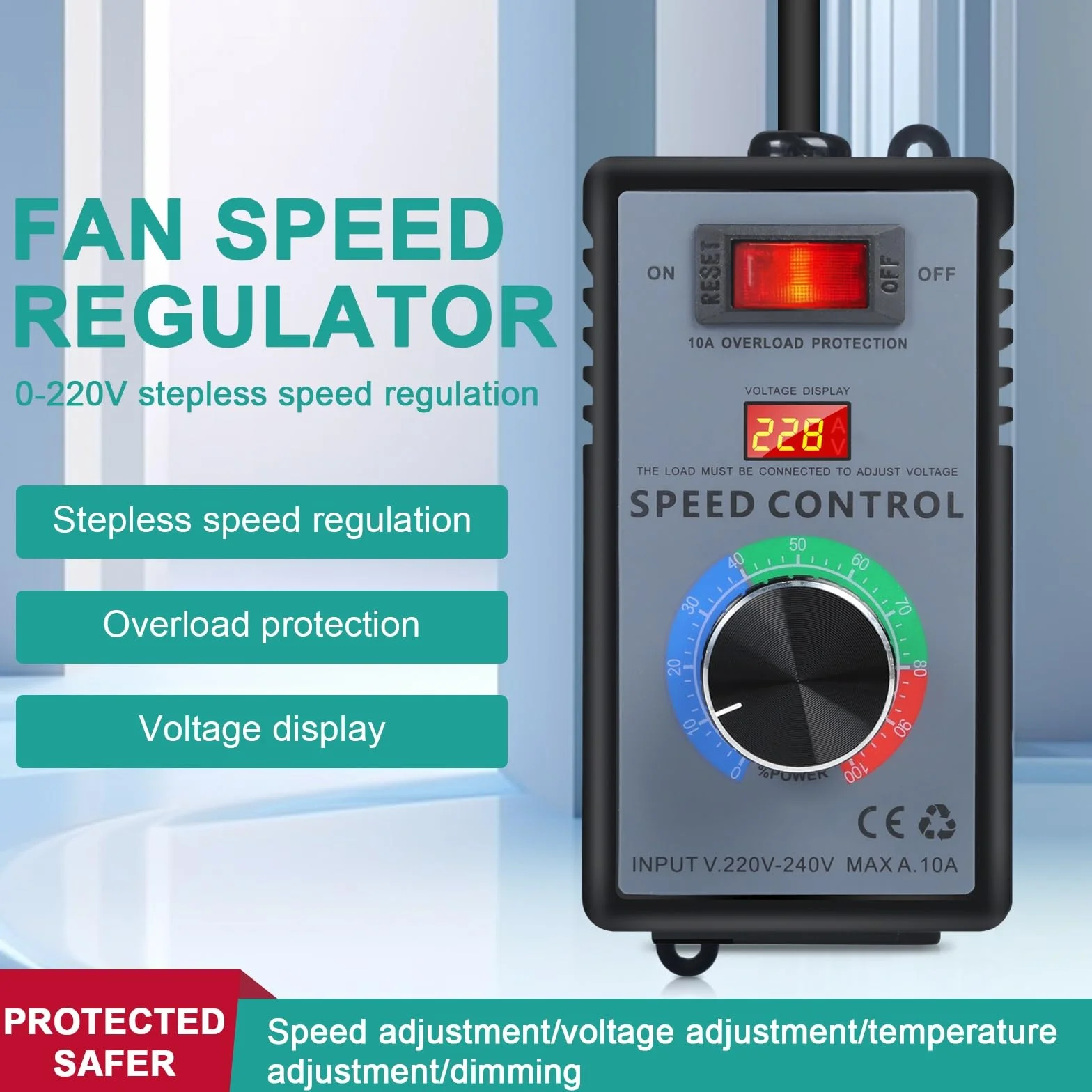 Jadeshay Regulator napięcia SCR 4000W AC220V elektroniczny regulator prędkości wentylatora silnika