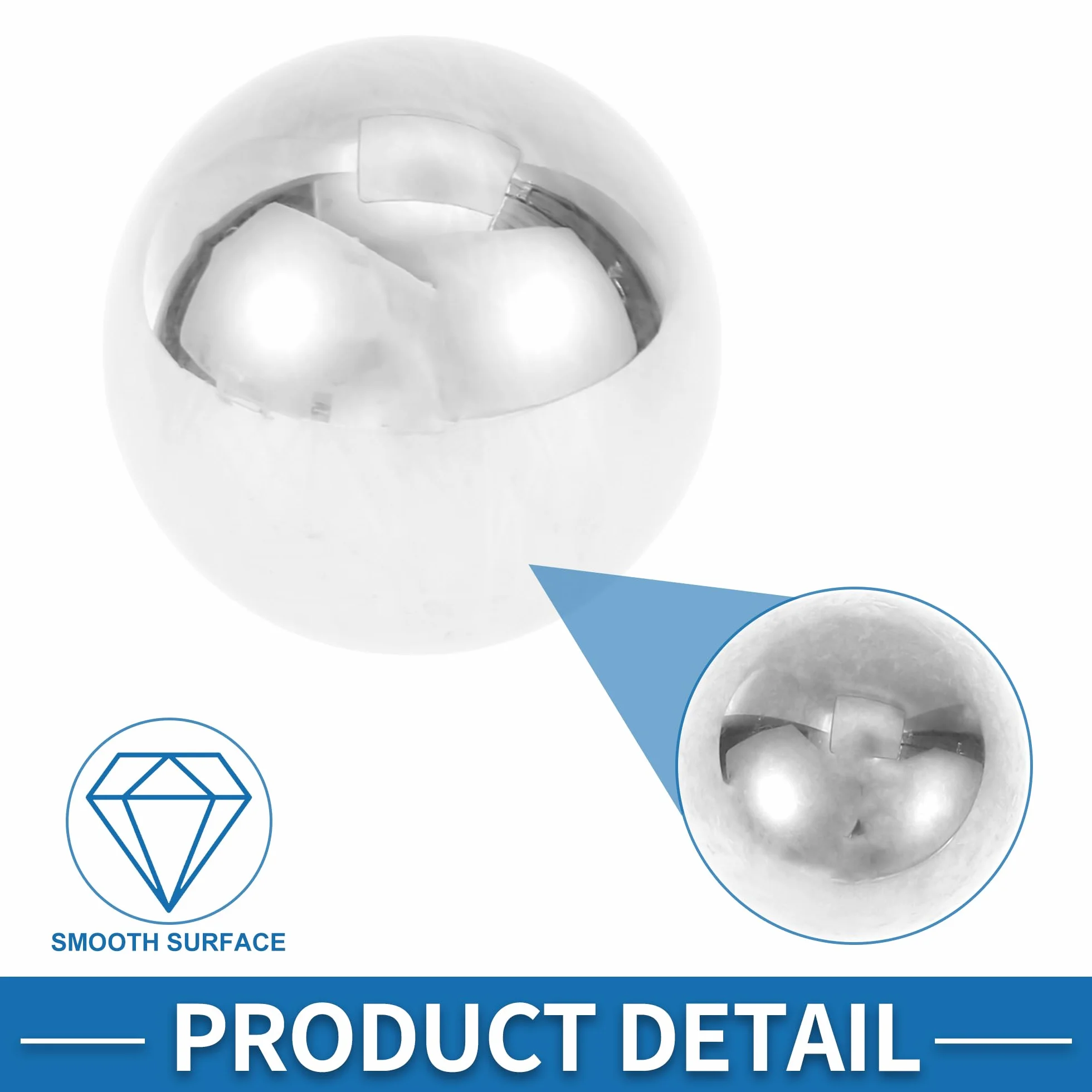 Łożyska kulkowe, stal G40, kulka, precyzyjna, kolor srebrny, 1 sztuka, 43,0 mm