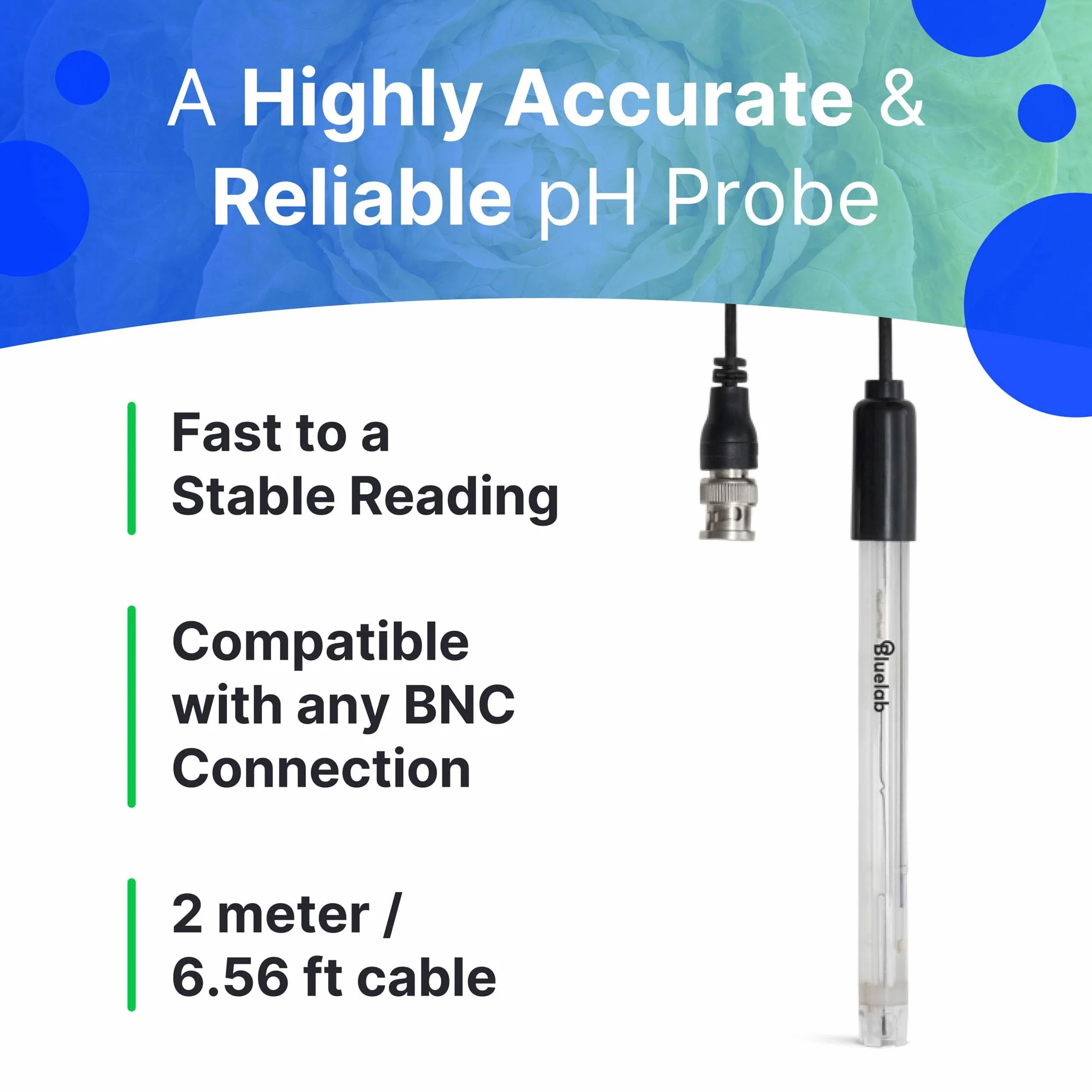 Bluelab ProBPH Sonda pH, sonda zamienna z mocowaniem BNC, łatwa kalibracja