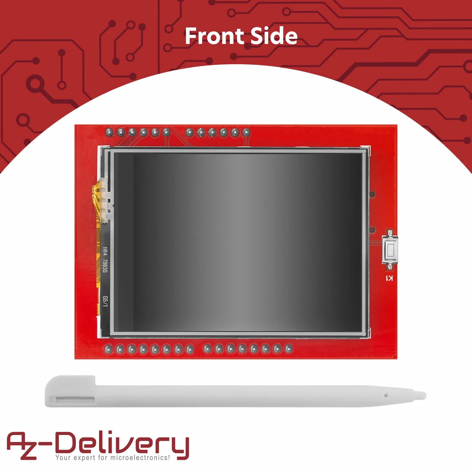 AZDelivery 3 x 2,4-calowy moduł wyświetlacza dotykowego TFT LCD SPI TFT 240x320 ILI9341 XPT2046 5V kompatybilny z Arduino w tym E-Book!