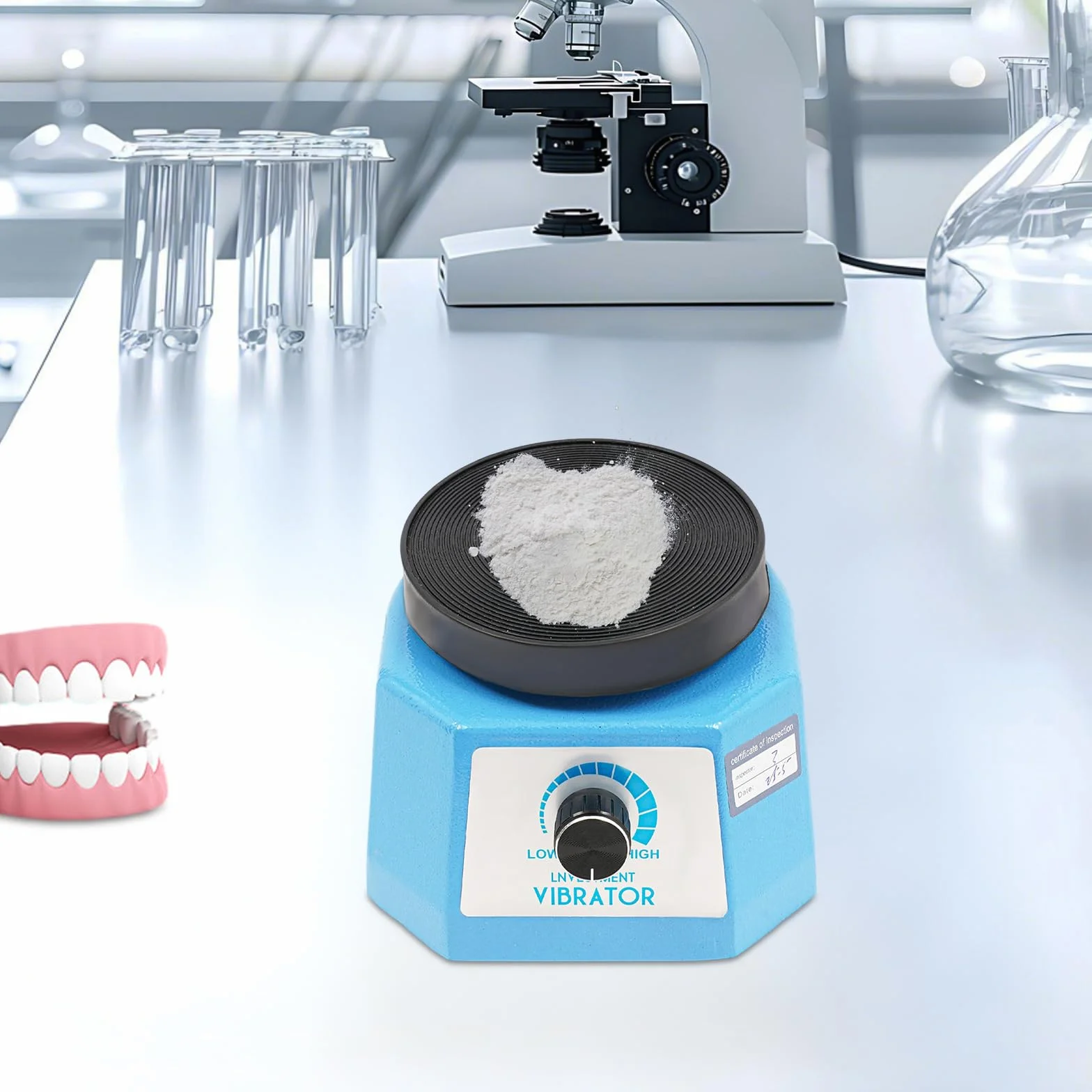 Płyta wibracyjna do gipsu, 70 W, 220 V, regulowana wibracja dentystyczna z nóżkami antywibracyjnymi, okrągły, elektryczny oscylator laboratoryjny do kształtów, formowania gumy, laboratorium i odlewu