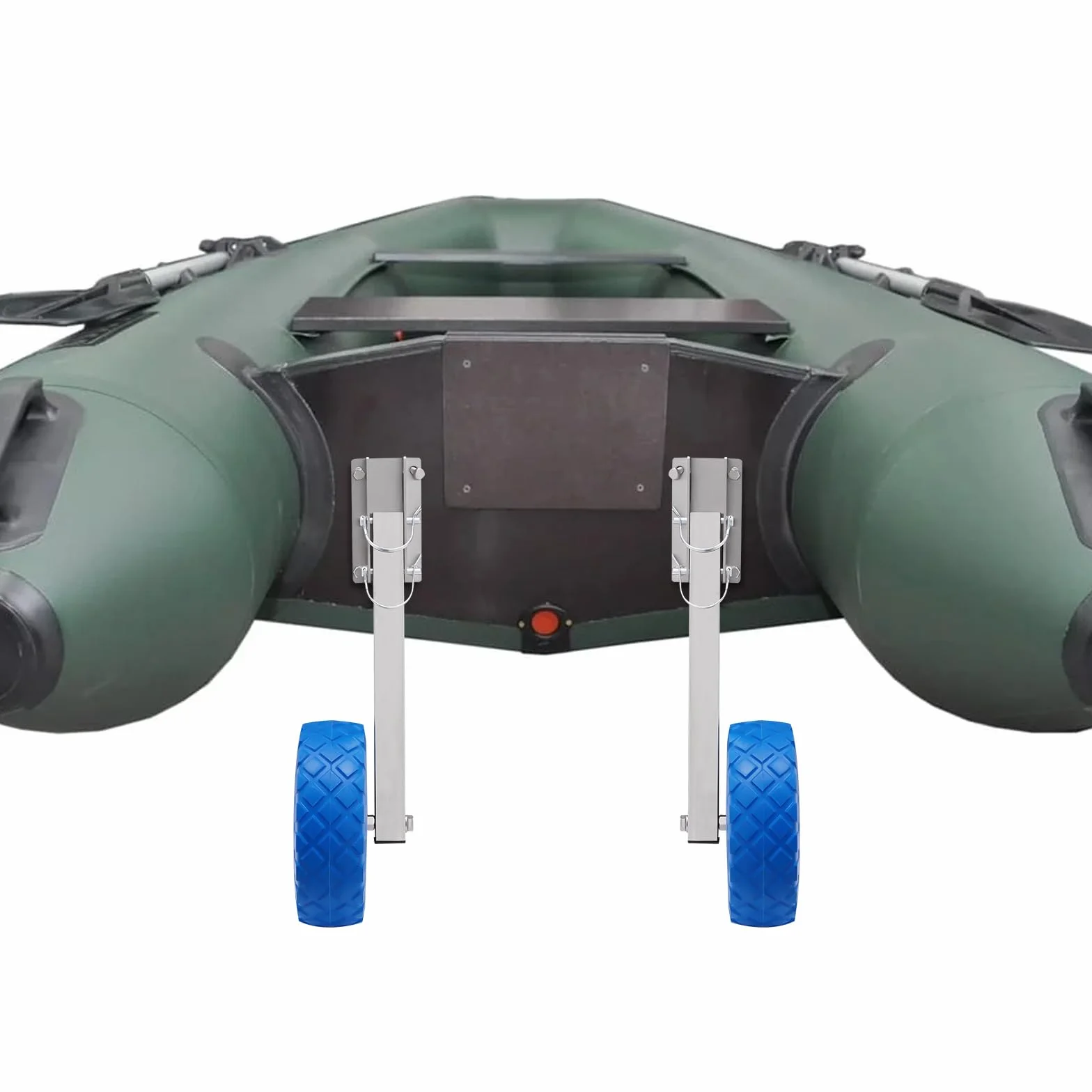 Ponton 150 kg, koła transportowe ze stali nierdzewnej 15 x 8,5 cm, zdejmowane do łodzi