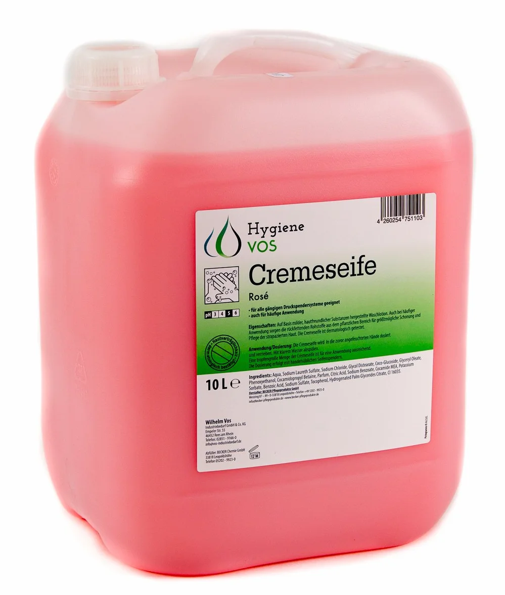 Hygiene VOS Mydło w kremie 10 litrów łagodny balsam do mycia różowy do dozowników