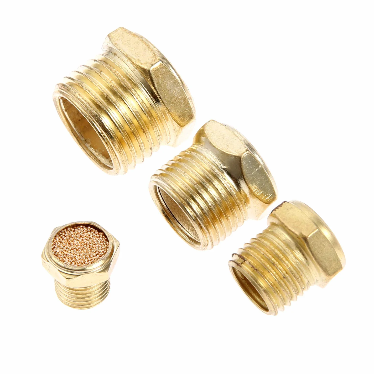 Pneumatyczne Odpowietrznik Tłumik 1/8" 1/4" 3/8" 1/2" Mosiądz Reduktor Hałasu 5 Sztuk