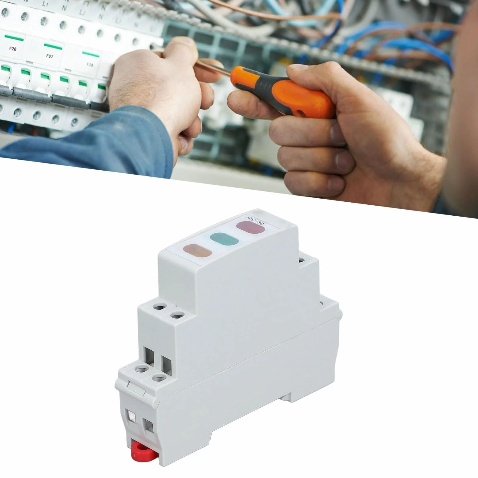Lampka Kontrolna LED Czerwony Żółty Zielony Wskaźnik na Szynie DIN dla Stycznika Rozrusznika Magnetycznego AC DC 230V