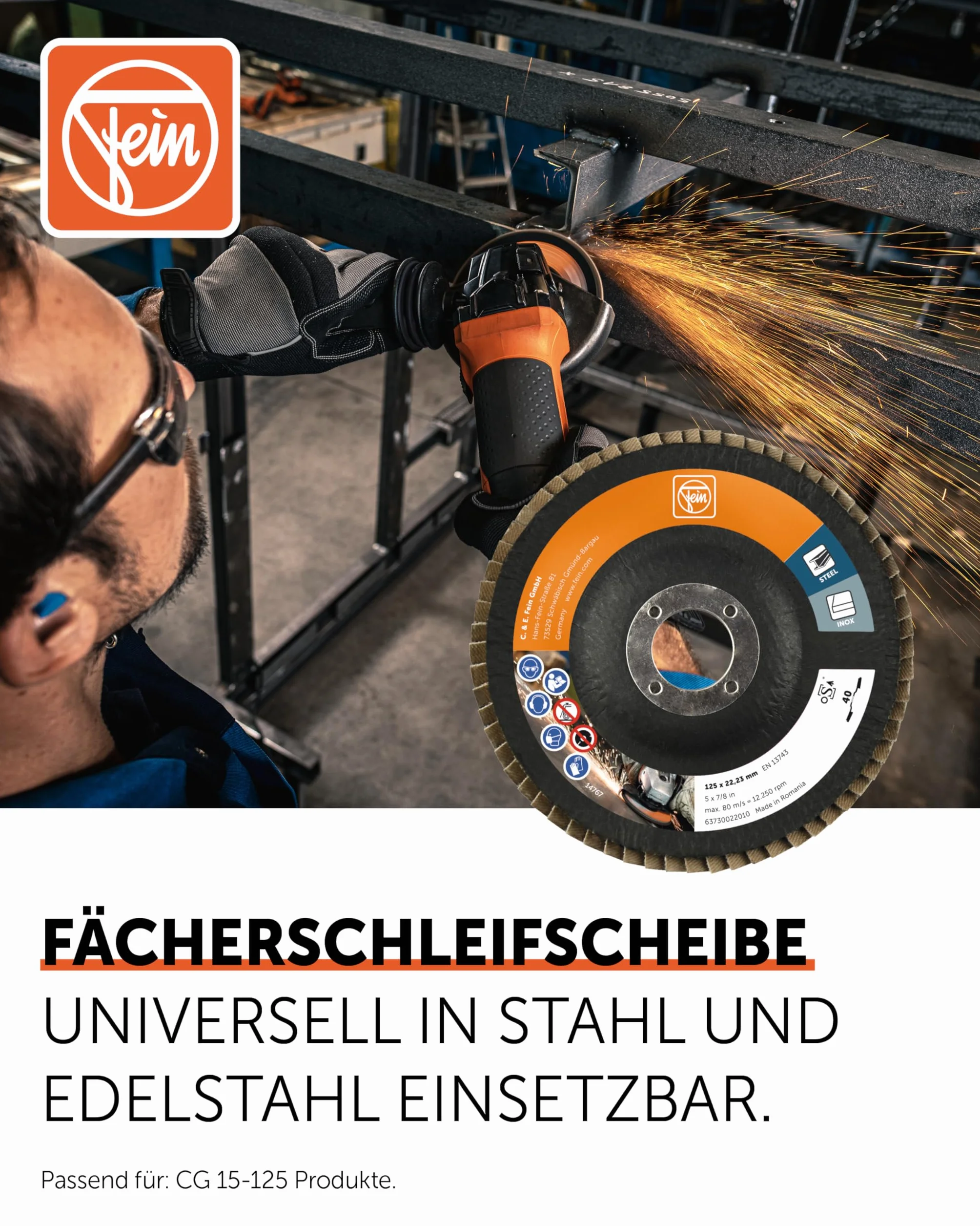 Fein Tarcza szlifierska wachlarzowa 125 mm ziarno 40 10 sztuk