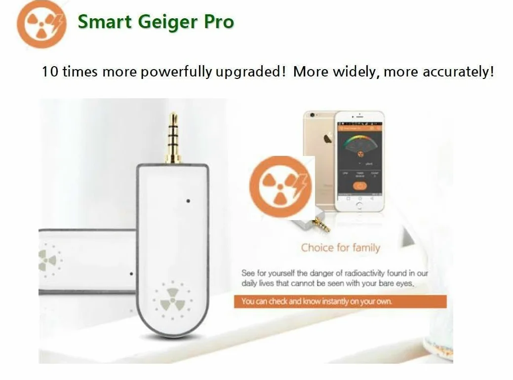 Pro SGP-001 - licznik Geigera do smartfonów z systemem Android i iOS, detektor promieniowania, czujnik promieniowania, miernik promieniowania