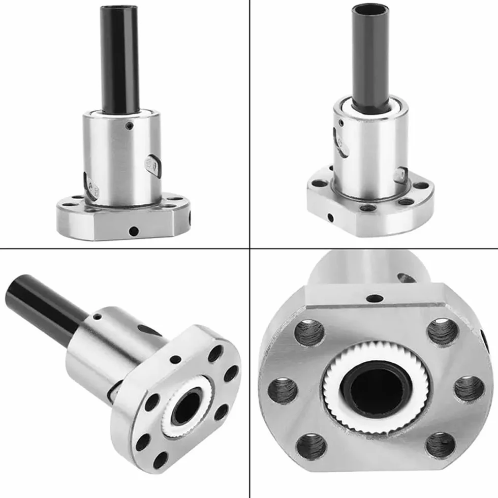 Śruba kulowa CNC C5 1605 kołnierz pojedyncza nakrętka BK/BF12 RM1605 SFU1605 350 mm