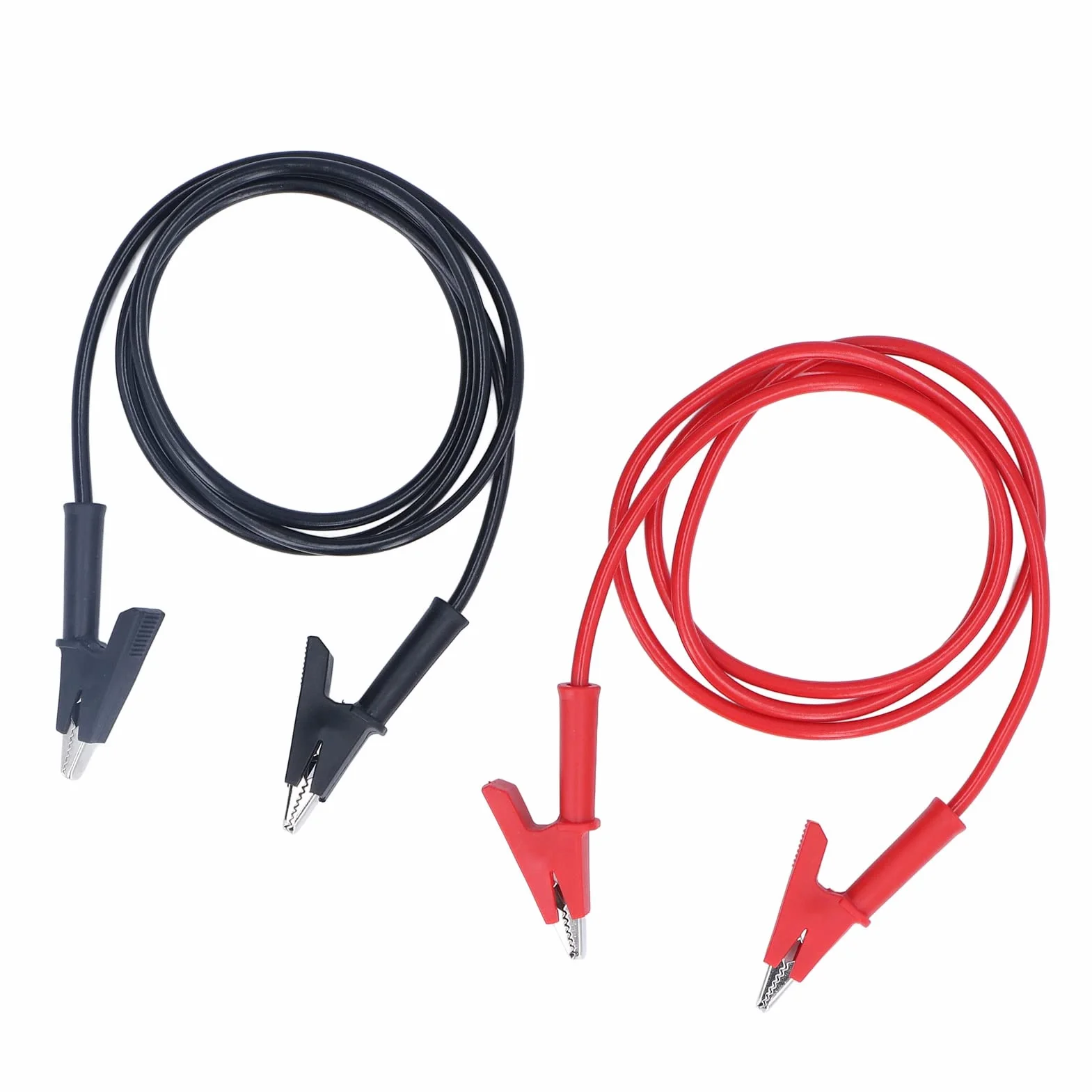 Kabel z Podwójnymi Końcówkami Krokodylowymi, 1 Zestaw Podwójnych Zacisków Krokodylkowych, Mosiężne Silikonowe Zaciski Krokodylkowe, 20A 3000V Podwójne Zakończone, Przewody Pomiarowe
