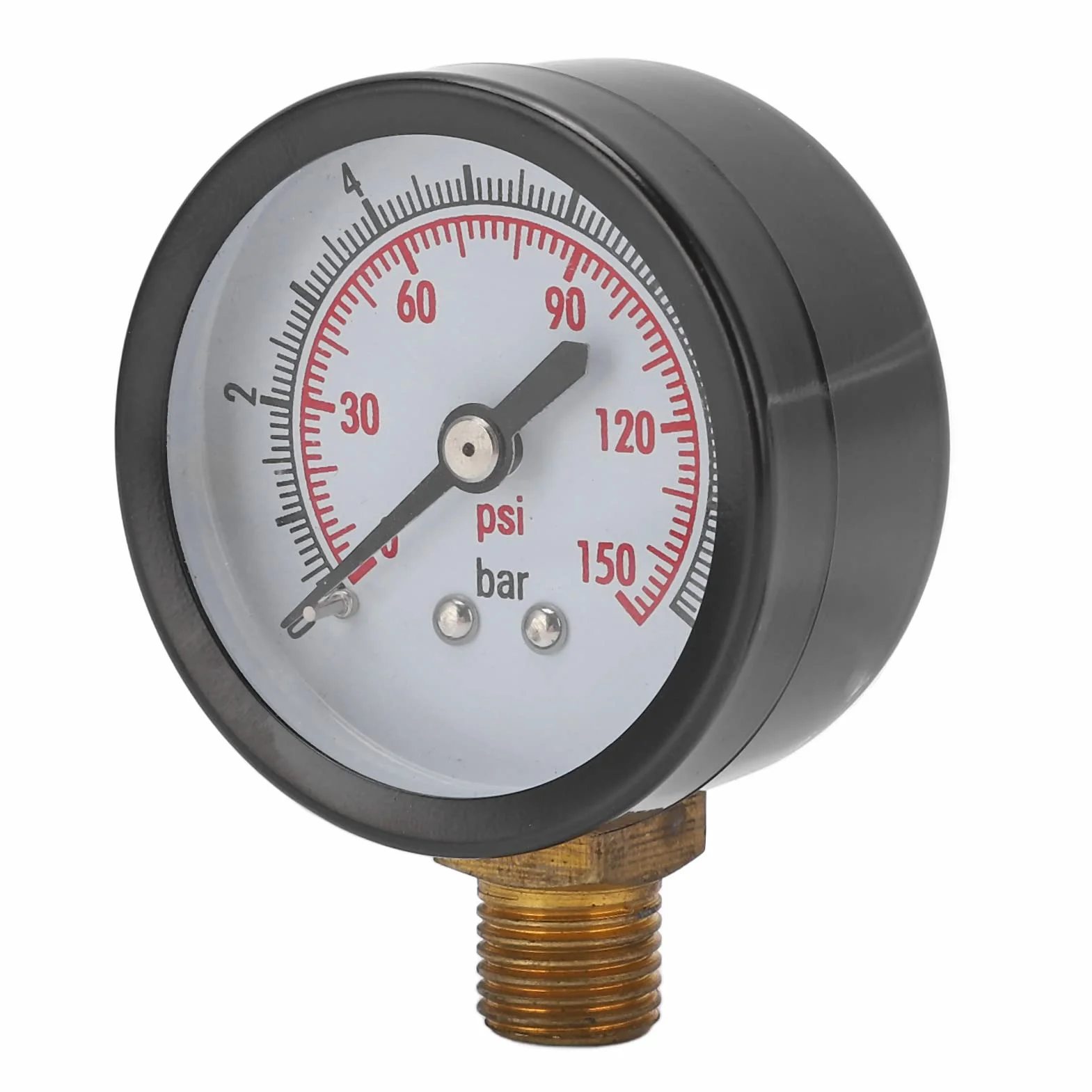 Manometr Cieczy 0-10 Bar 0-150 Psi G1/4 Cal Mosiądz i Stal Stopowa Ciśnieniomierz Pionowy do Monitorowania Cieczy Przemysłowych