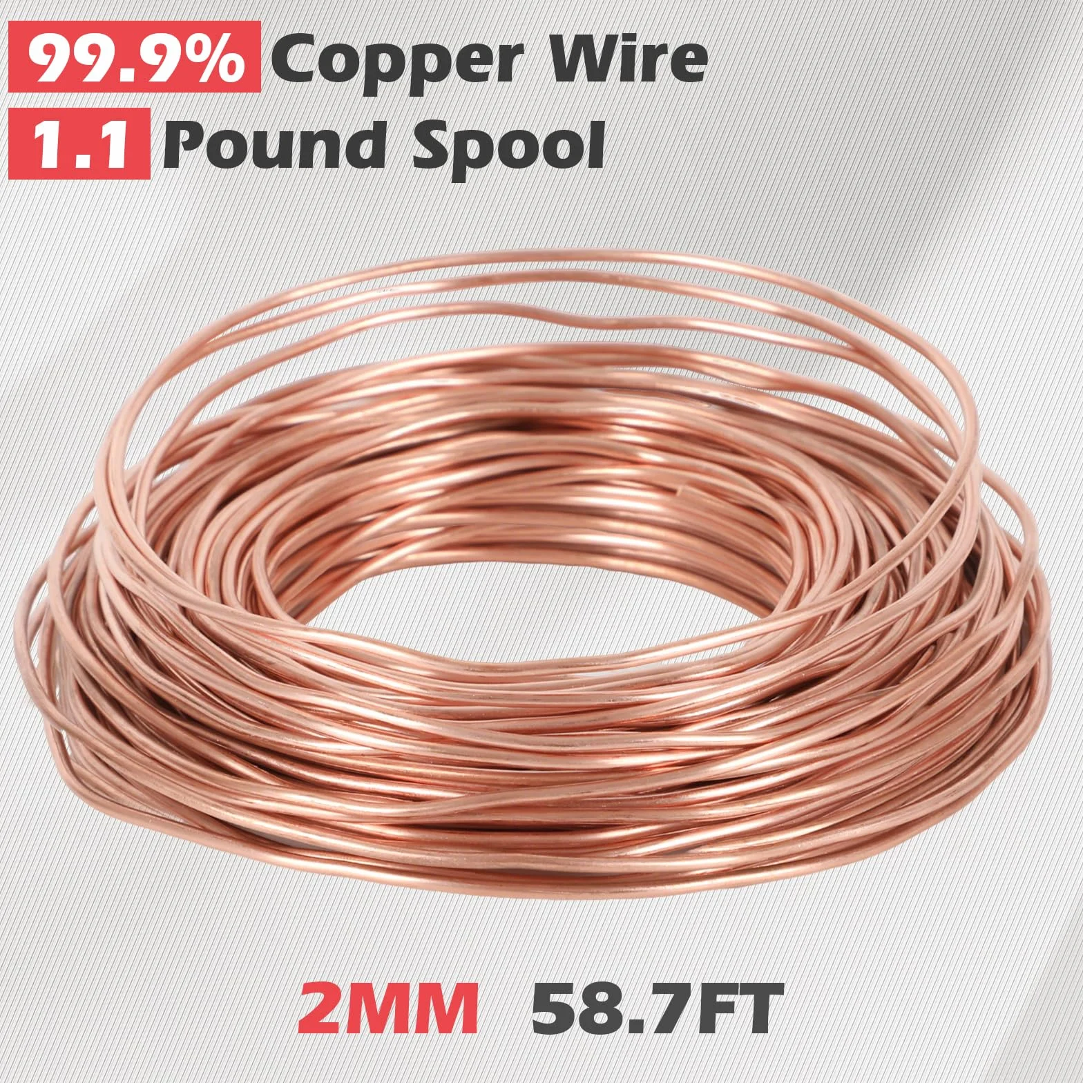 Czysty drut miedziany, Ø 0,5/0,8/1/1,5/2/2,5/3 mm, drut miedziany T2, 500 g cewka miedziana do prac ogrodowych, czysty kabel miedziany do elektrotechniki i rzemiosła DIY (czerwono-fioletowy, 2 mm)