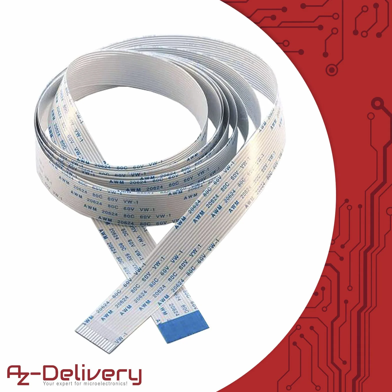 AZDelivery 3x Wymienny kabel elastyczny 200 cm do Raspberry Pi kamery wyświetlacza