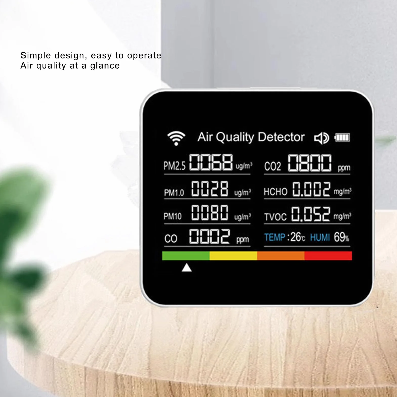 Inteligentny Detektor Jakości Powietrza 14 w 1, Wewnętrzny Miernik PM2.5, Wilgotność, Temperatura, Wi-Fi