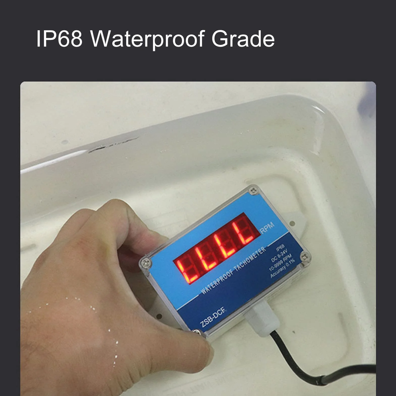 Obrotomierz Silnika IP68 Wodoodporny Cyfrowy Wyświetlacz LED DC 8-24V z Czujnikiem Halla