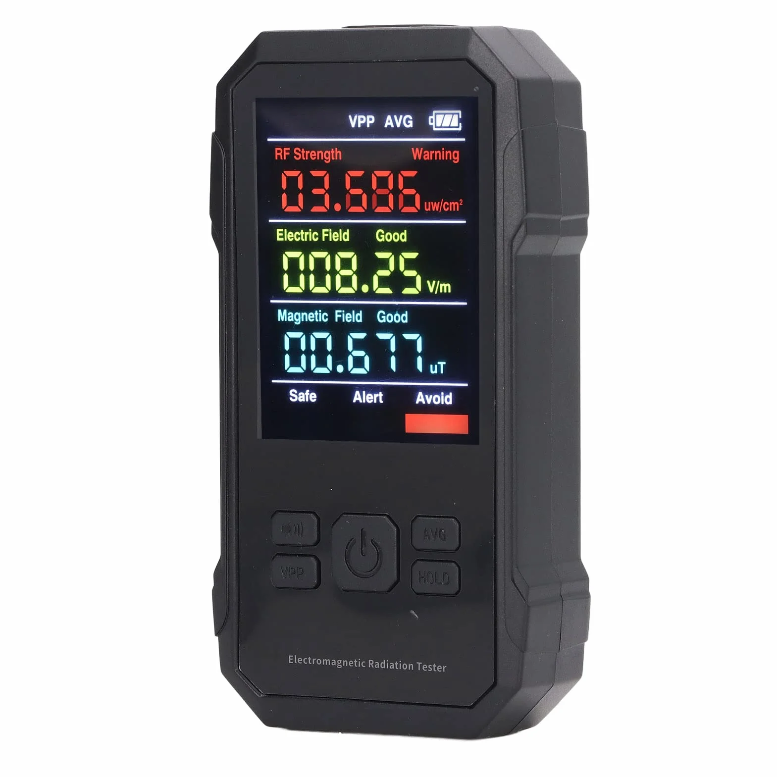 Ręczny Detektor Promieniowania, Cyfrowy Licznik Geigera Monitor Promieniowania RF Tester Promieniowania Elektromagnetycznego Ręczny Miernik Promieniowania dla Domu, Biura, Fabryki (Czarny)