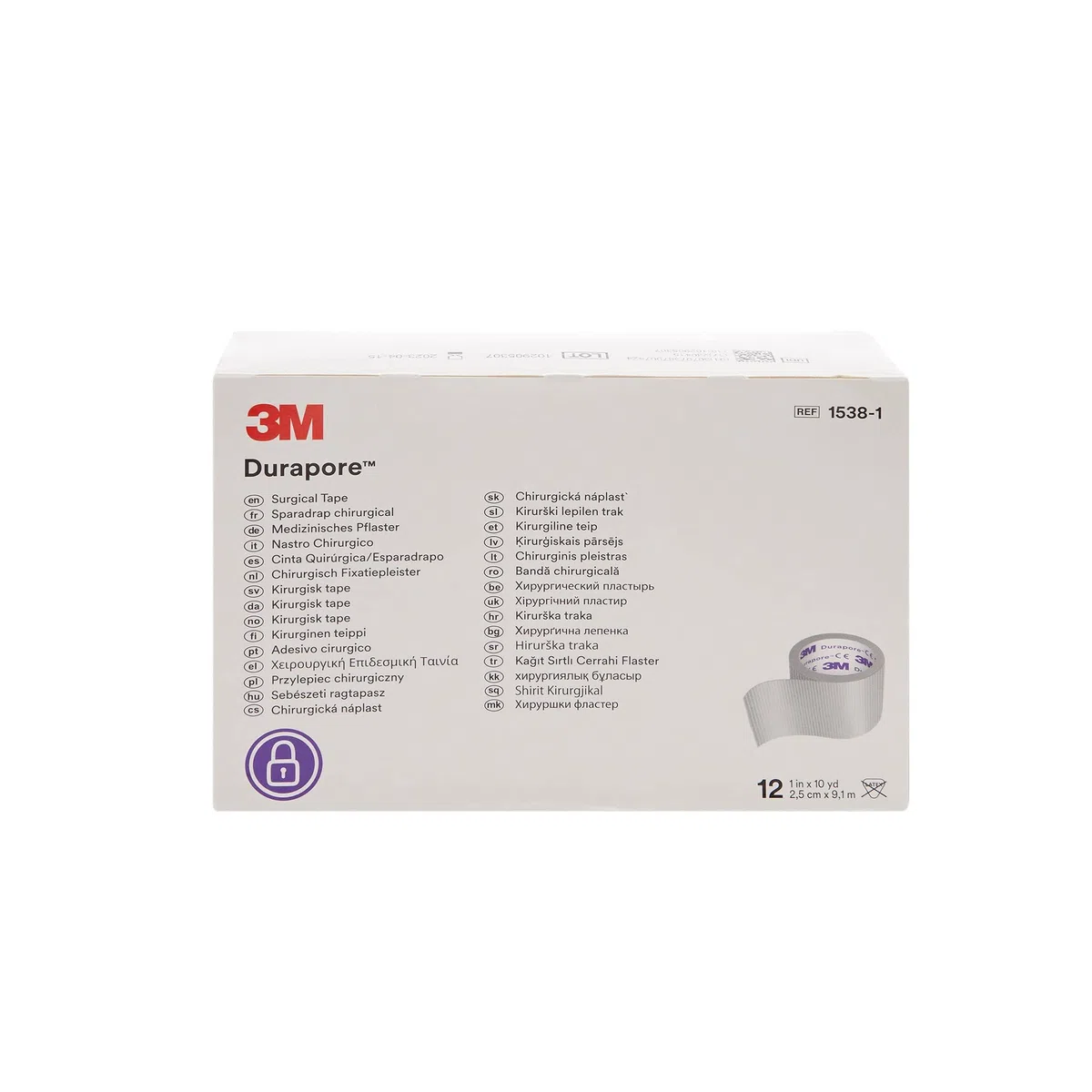 3M Durapore Surgical Tape 1" x 10 yd Box: 12 autorstwa MarbleMed