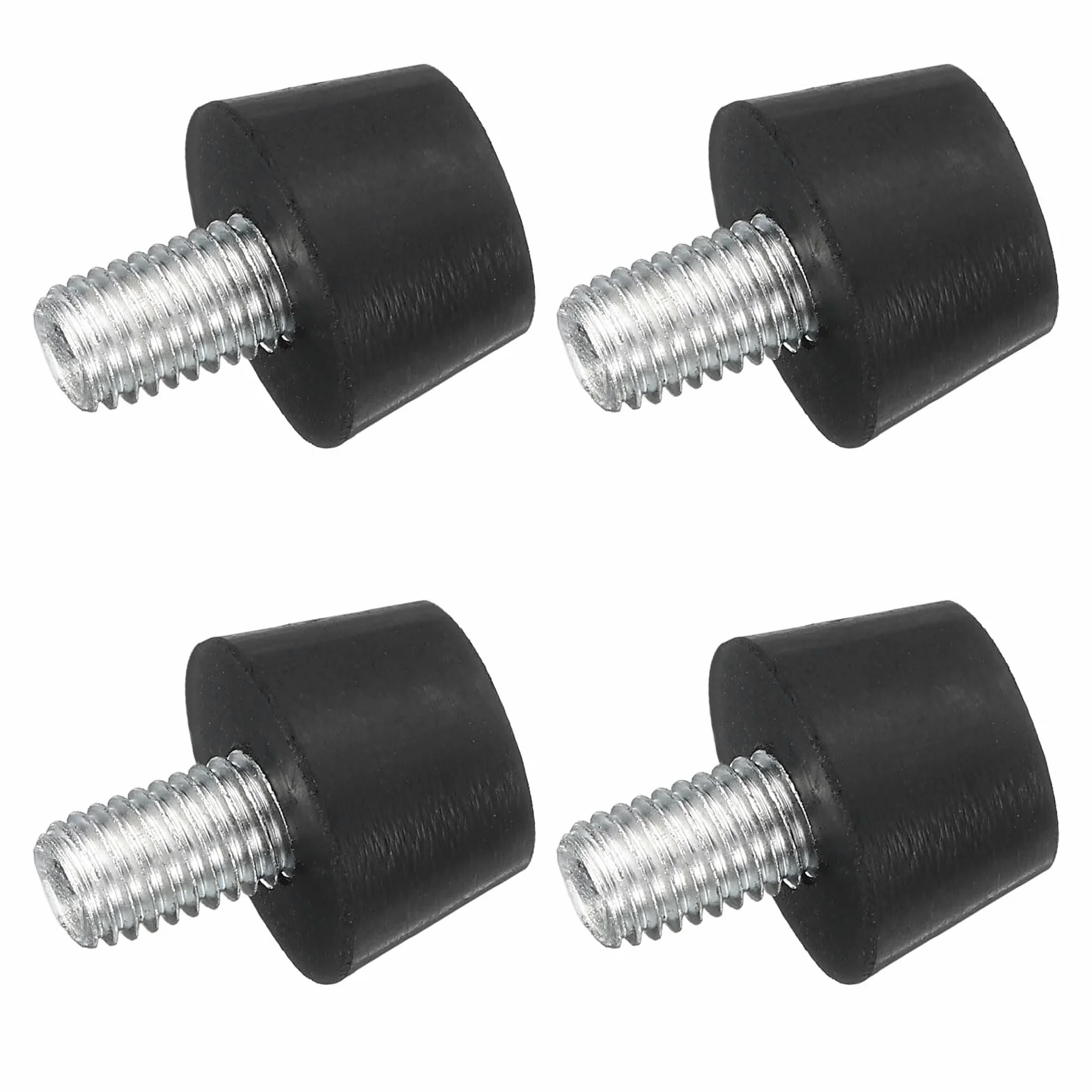 QUARKZMAN 4 gumowe stożkowe izolatory wibracyjne, montaż amortyzatorów, 0,98" x 0,71", gumowe nóżki z trzpieniem M10 x 14 mm, do sprężarek powietrza, silników garażowych, silników diesla, kolor czarny