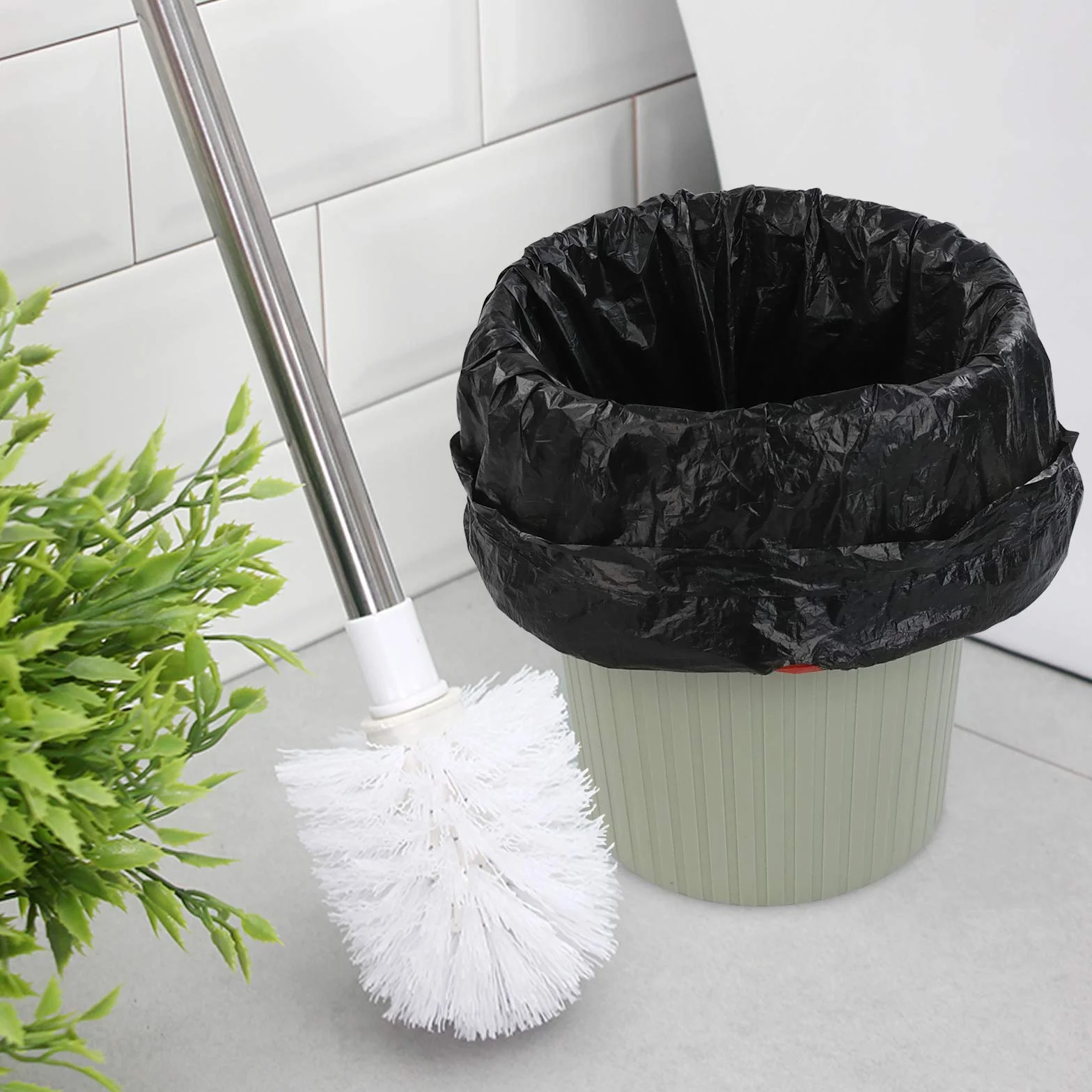 Worki na śmieci 5L z sznurkiem, czarne, 105 sztuk