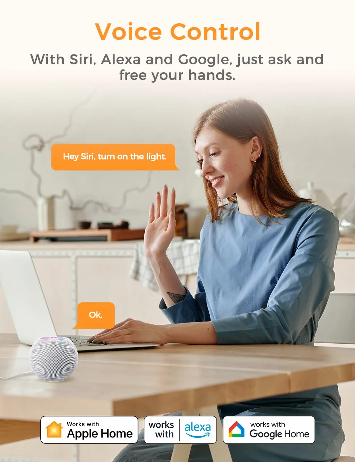 Inteligentny mini przekaźnik Wi-Fi, 1-drożny, 1-biegowy włącznik światła, kompatybilny z Apple HomeKit, Alexa i Google Home, 2,4 GHz, 250 V 10 A, 1 sztuka (wymagany przewód neutralny)
