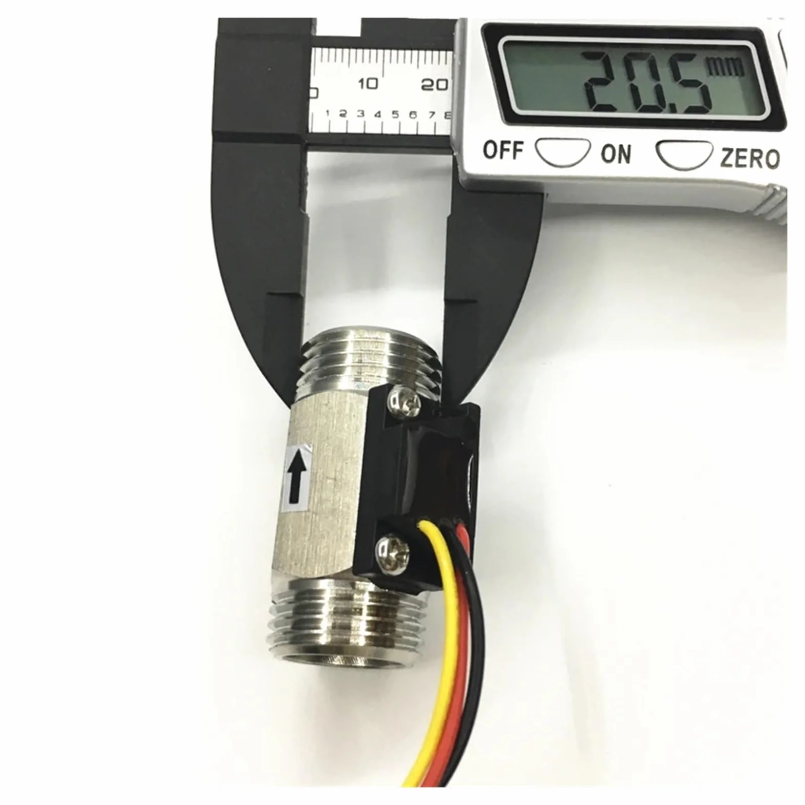 Czujnik przepływu wody G1/2" 1~30L/min Efekt Halla NPN impuls DN15 stal nierdzewna 5-24Vdc