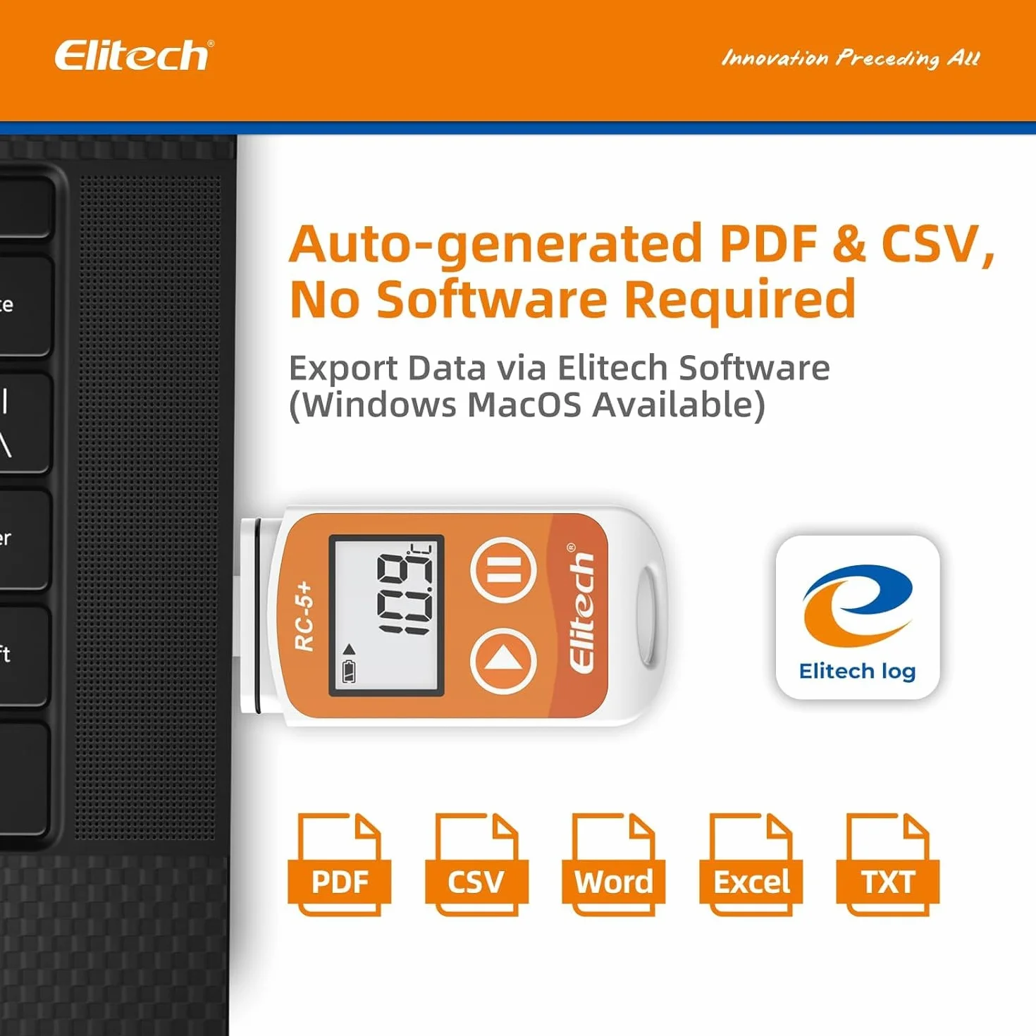 Elitech Rejestrator temperatury RC-5+ PDF 32000 Mini USB