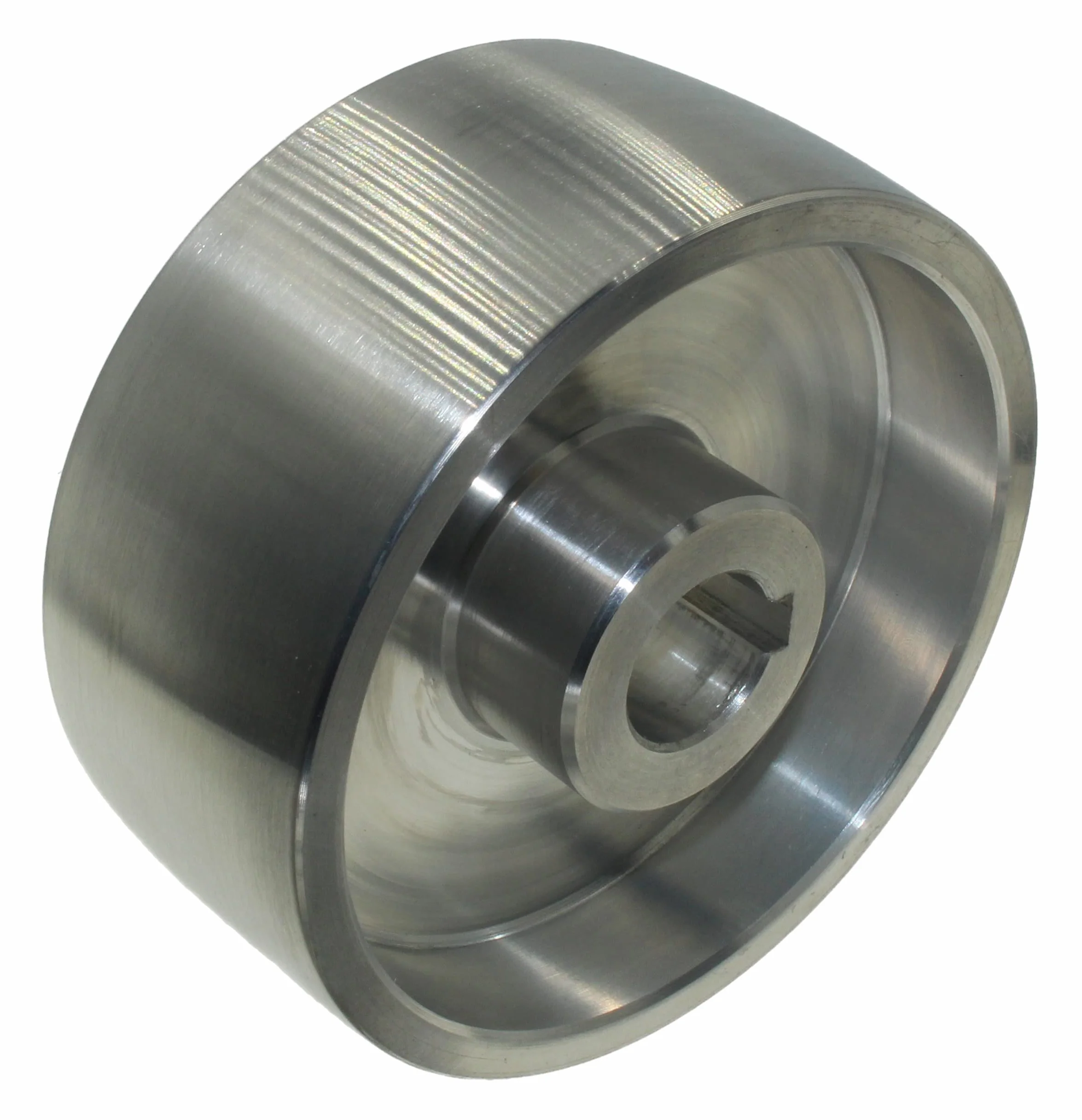 Koło napędowe do szlifierki taśmowej CNC, średnica 130 mm, szerokość 55 mm, otwór 24 mm, wyprodukowano w UE (napęd 130-24)
