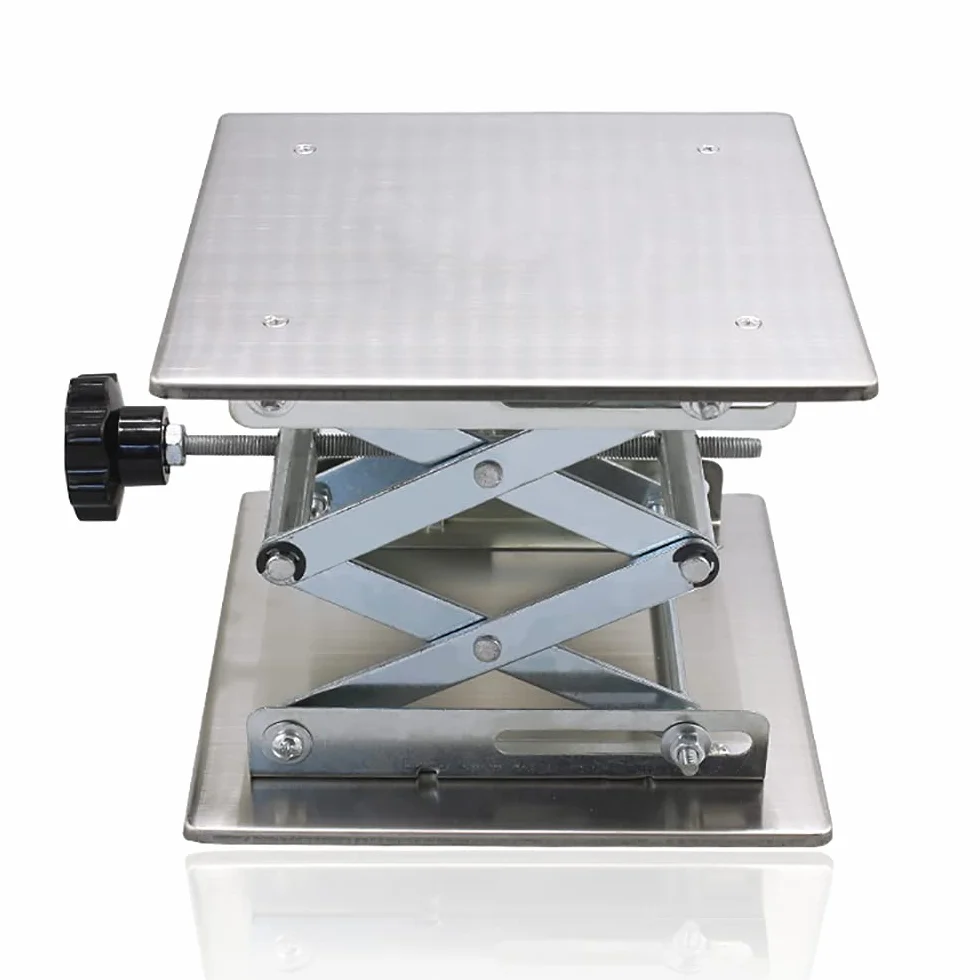 Toplionace 30x30cm Ręczny Stół Podnośny ze Stali Nierdzewnej 304, Laboratorium Stołu Przesuwnego Osi z 9-46 Cm śrubowa Platforma Podnosząca, Maksymalne Obciążenie 25 Kg