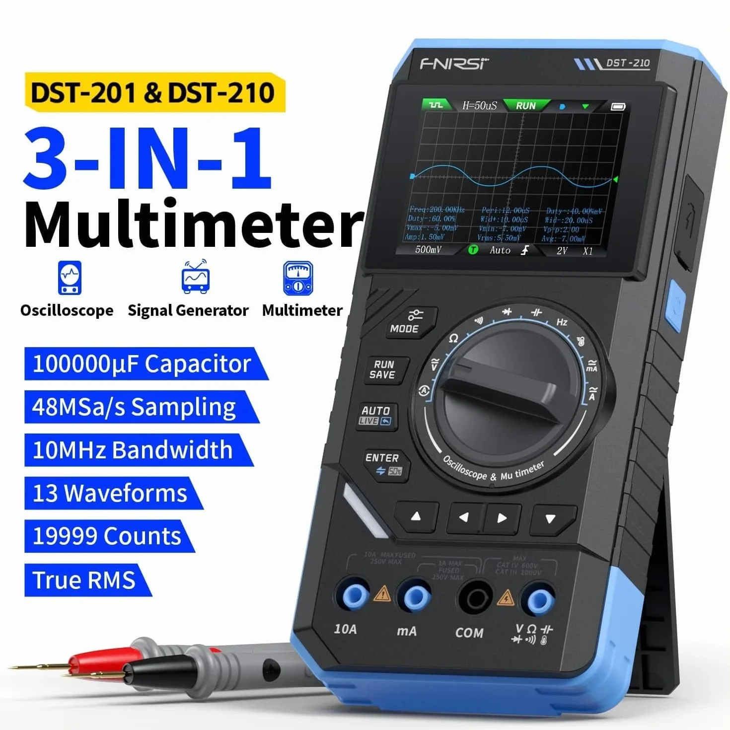 FNIRSI DST-210 ręczny oscyloskop cyfrowy 3 w 1 z generatorem sygnału