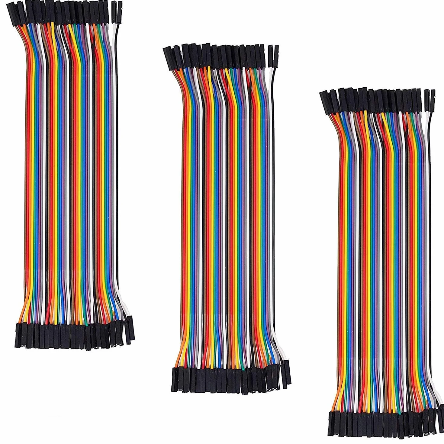 AZDelivery 3 x Jumper Wire Cable 40 szt. każdy 20 cm F2F Female to Female kompatybilny z Arduino i Raspberry Pi Breadboard tym e-Book!