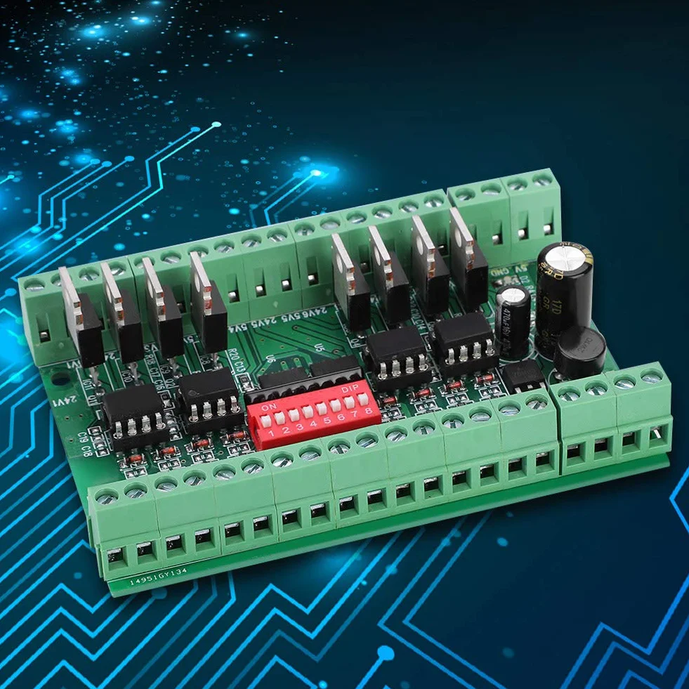8-5V 24V 8-kanałowy konwerter poziomów logicznych, konwerter sygnału prostokątnego Npn/Pnp-do-Npn, konwerter poziomu modułu 10 MHz