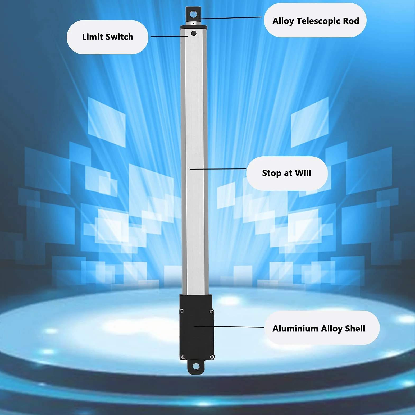 12V 150mm Mini Elektryczny Siłownik Liniowy z Wewnętrznym Wyłącznikiem Krańcowym Redukcja Szumów do Foteli Masujących Elektryczne Wózki Inwalidzkie (Skok 150mm-8mm/s-70N)