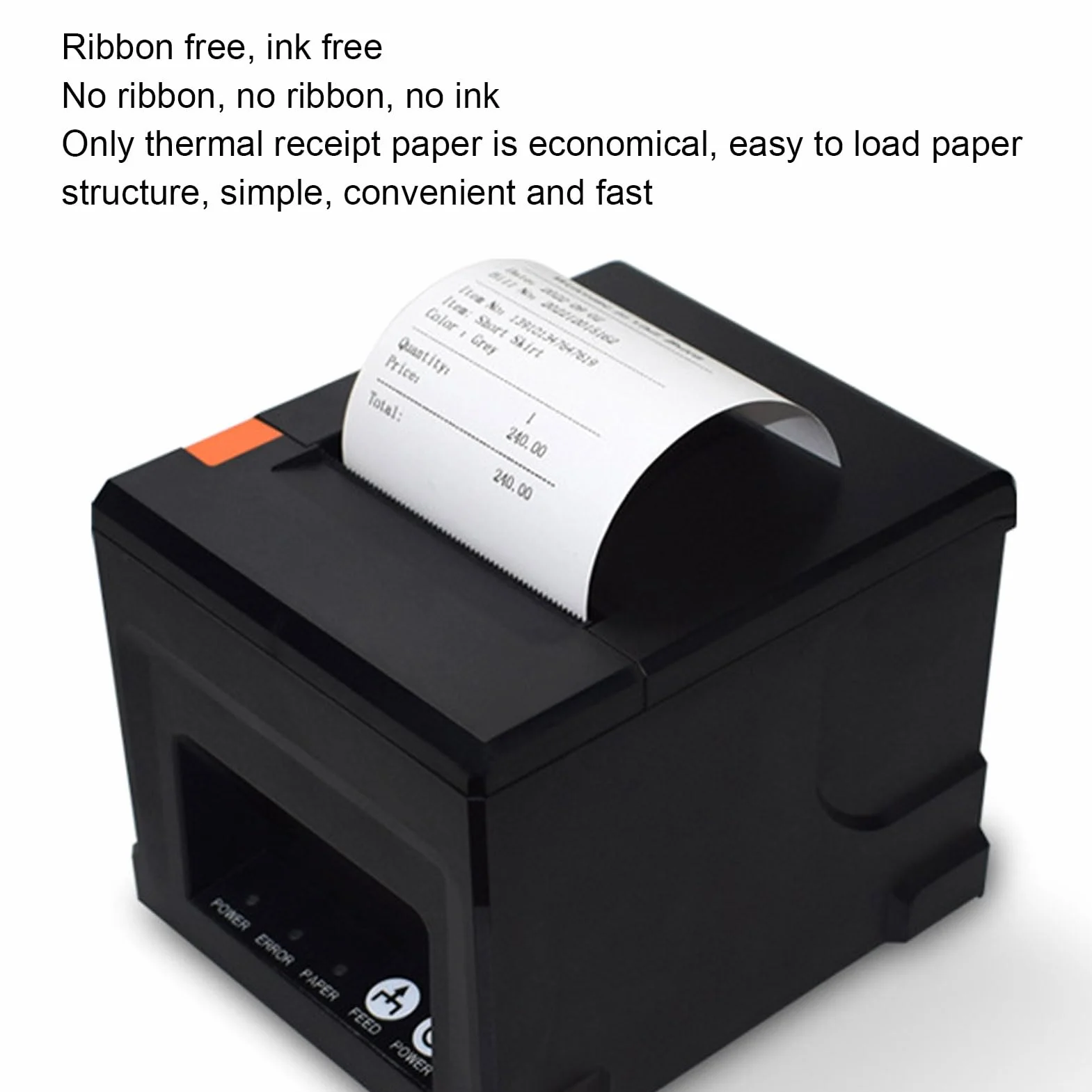 Termiczna Drukarka Paragonów z Automatycznym Obcinaniem, Drukarka POS 80 Mm, Obsługa Interfejsu Szeregowego Ethernet Bluetooth i USB, Szuflada na gotówkę, Drukarka Kuchenna w (Wtyczka UE)
