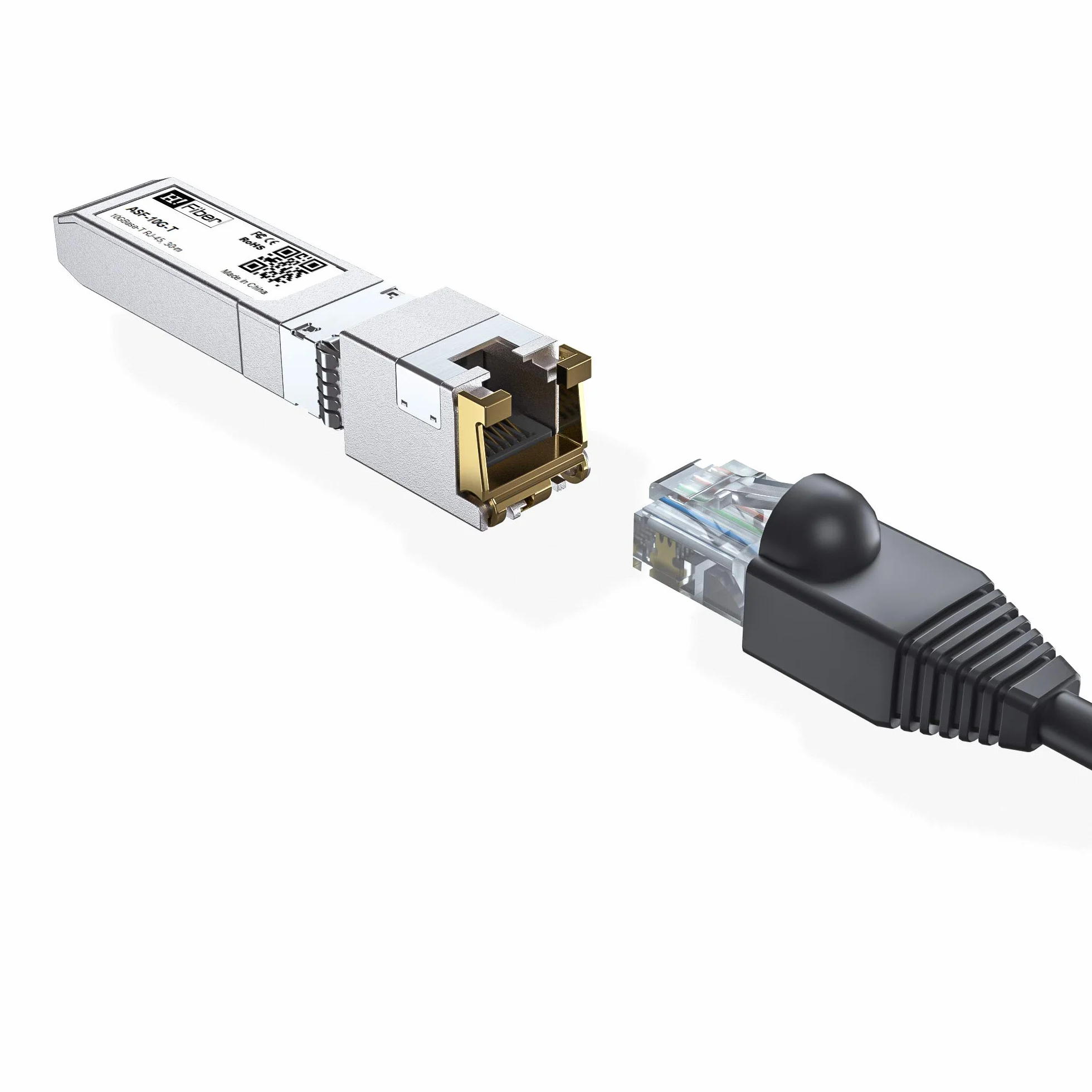 Transceiver 10 GB SFP+ RJ45, moduł Ethernet 10Gbase-T SFP+ obsługuje 10G/5G/2,5G/1,25G, Marvell 113C-Chip, kompatybilny z Cisco SFP-10G-T-S, Ubiquiti UF-RJ45-10G, UniFi, Meraki, MikroTik..., 30 m