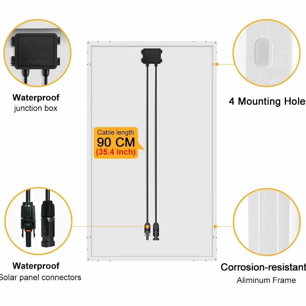 DOKIO Panel słoneczny 100 W monokrystaliczny 12 V TÜV