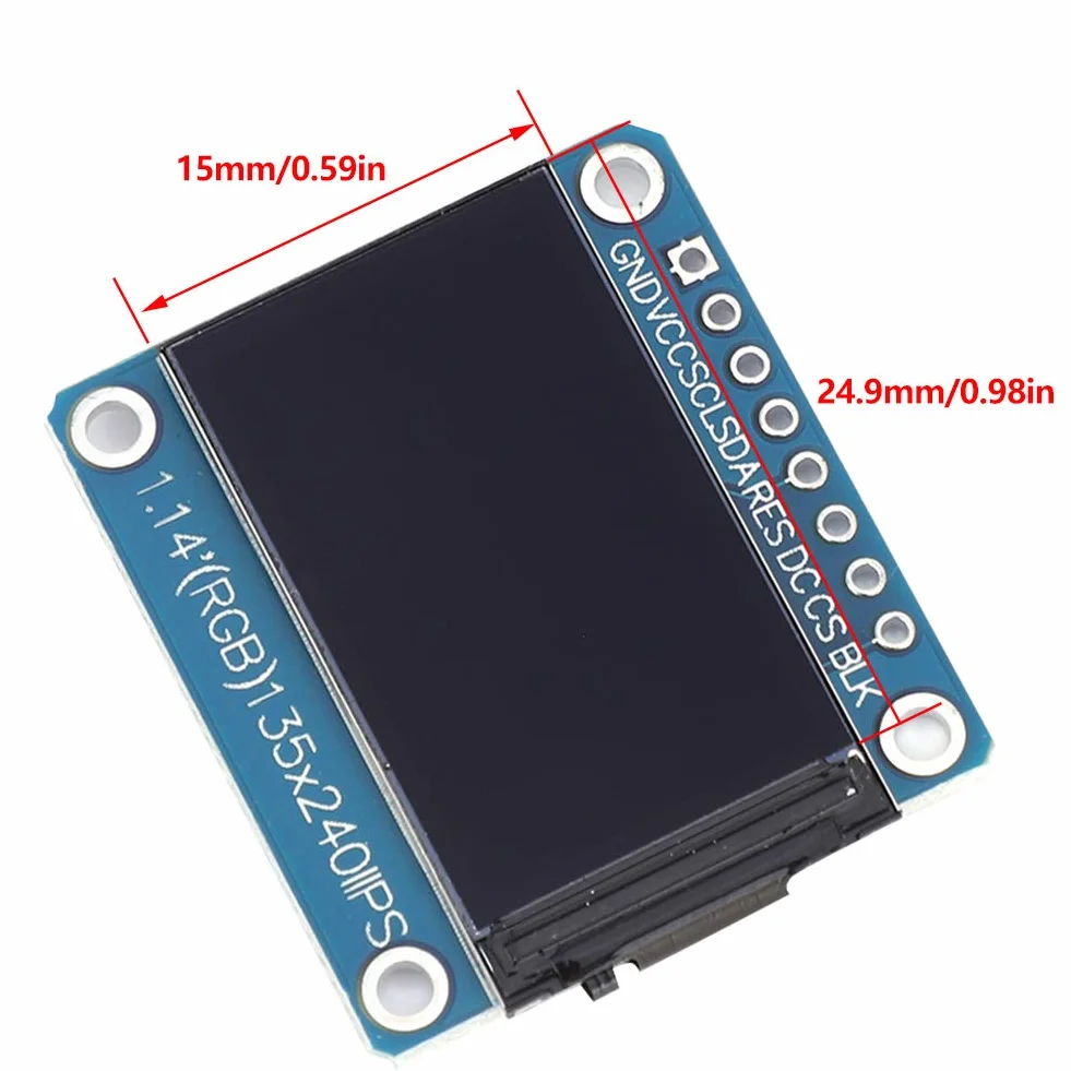 1,14 Cala Pełna Kolor 8pin ST7789 TFT Moduł Ekranu Wyświetlacza, rozdzielczość 135x240, Interfejs SPI, Widok IPS, łatwa Instalacja, Elementy Elektroniczne Trwałości, EPE w