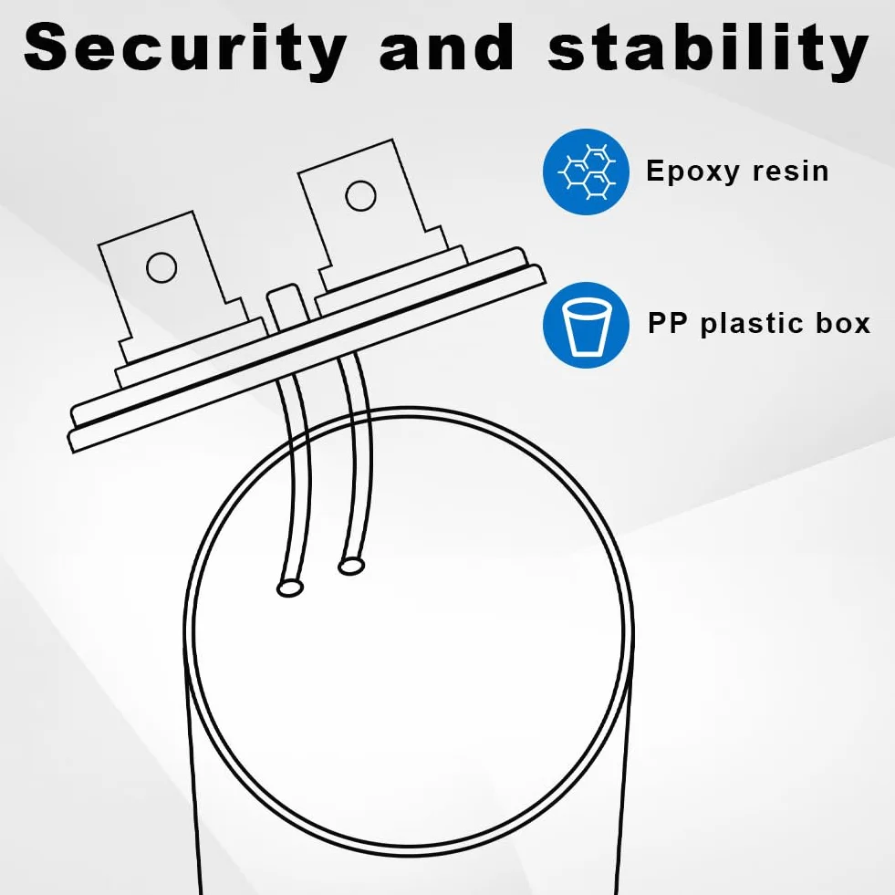 OFFCUP CBB60 Kondensator rozruchowy, 20μF 450V Kondensator silnika Złącze 50/60 Hz do pompy basenowej klimatyzator silniki i wentylator 100 x 41 mm