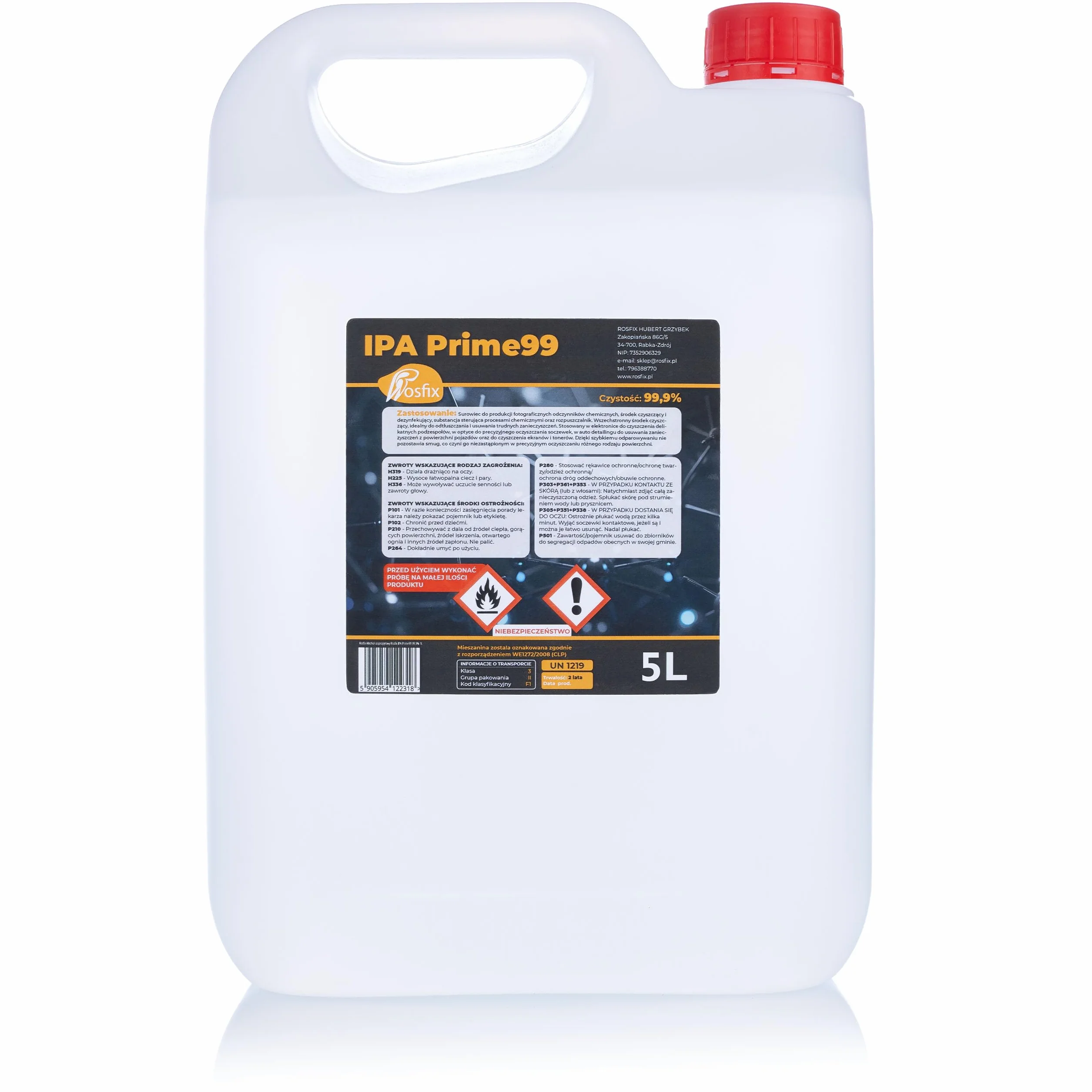 IPA Prime99 izopropanol 99,9% 5 l alkohol czyszczący do elektroniki optyki laboratorium